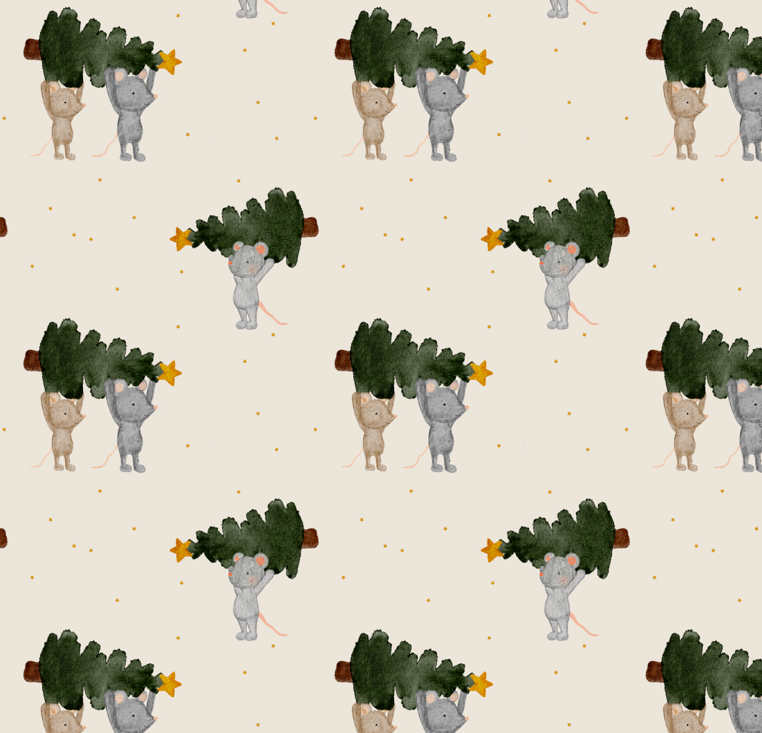 Stretch Frottee - Oh Tannenmaus