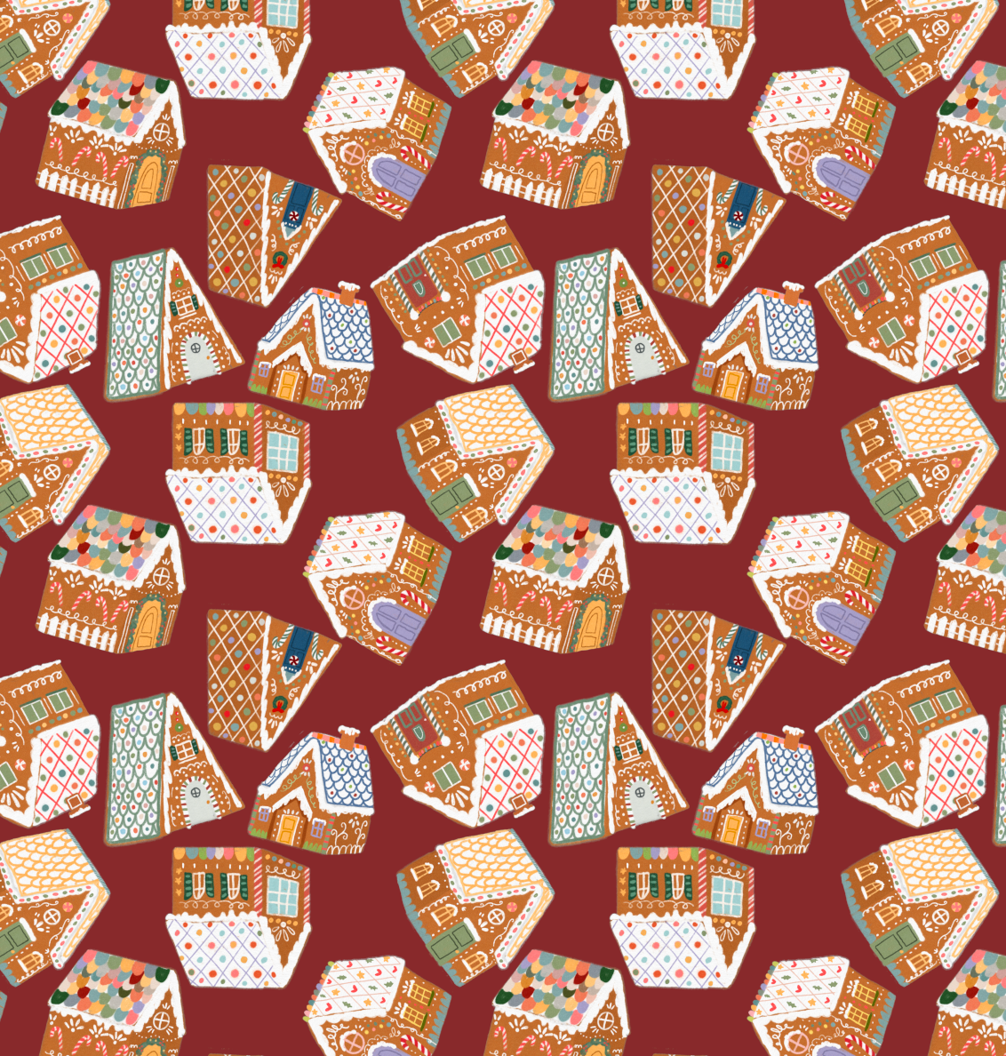 French Terry - Lebkuchenland/Dunkelrot