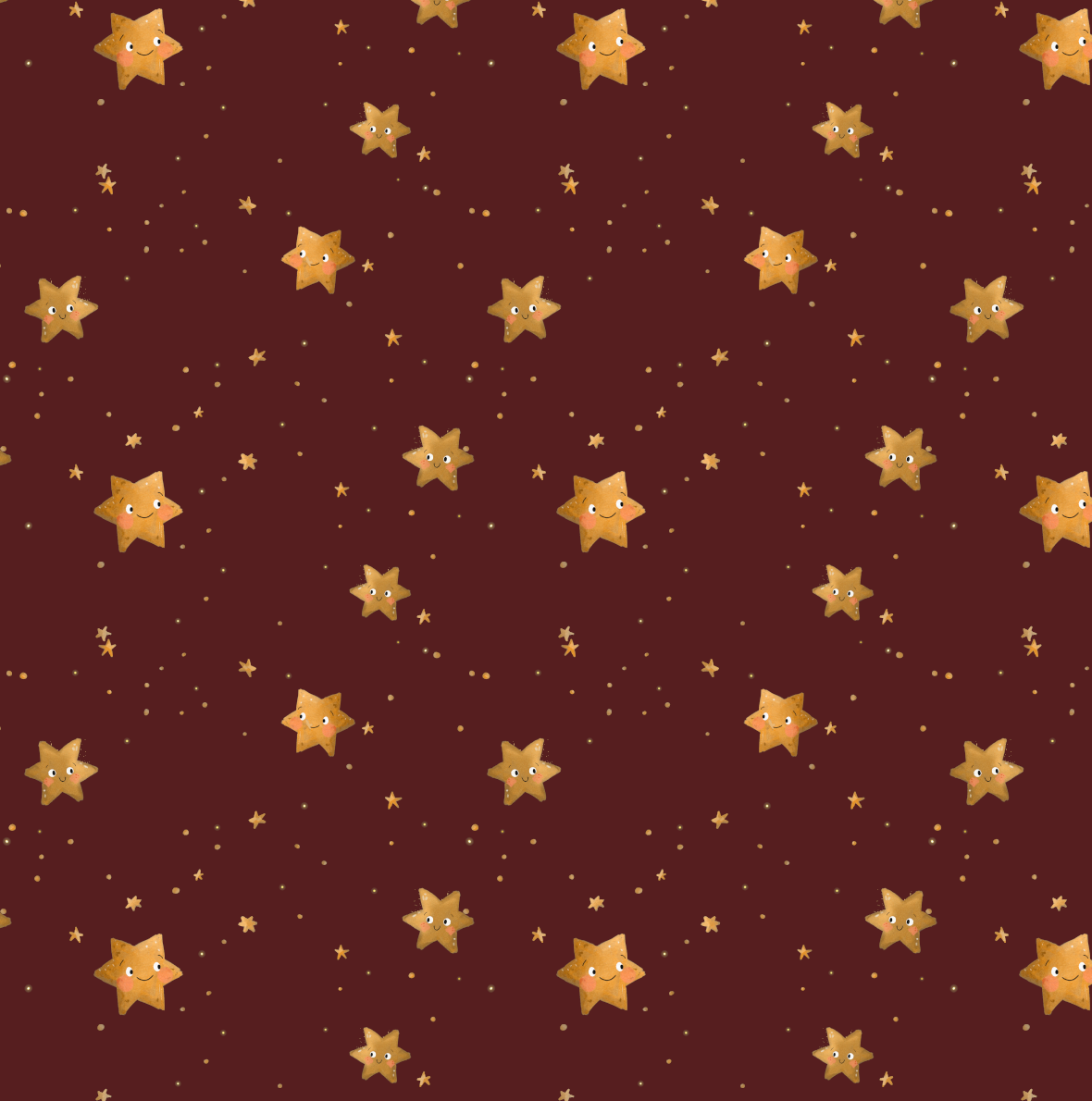 French Terry - Sternenklar/Dunkelrot