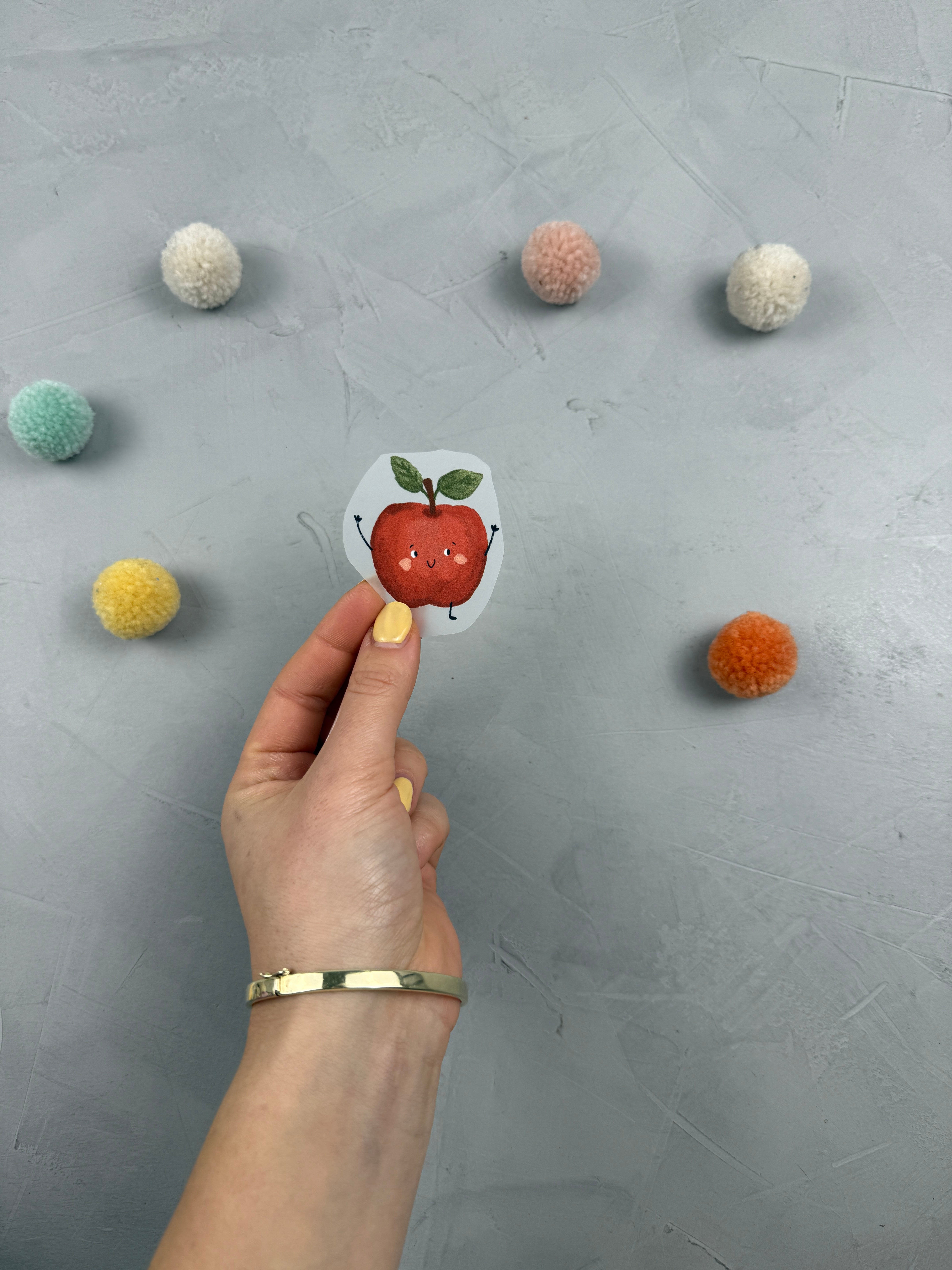 kleine Bügelbild - roter Apfel