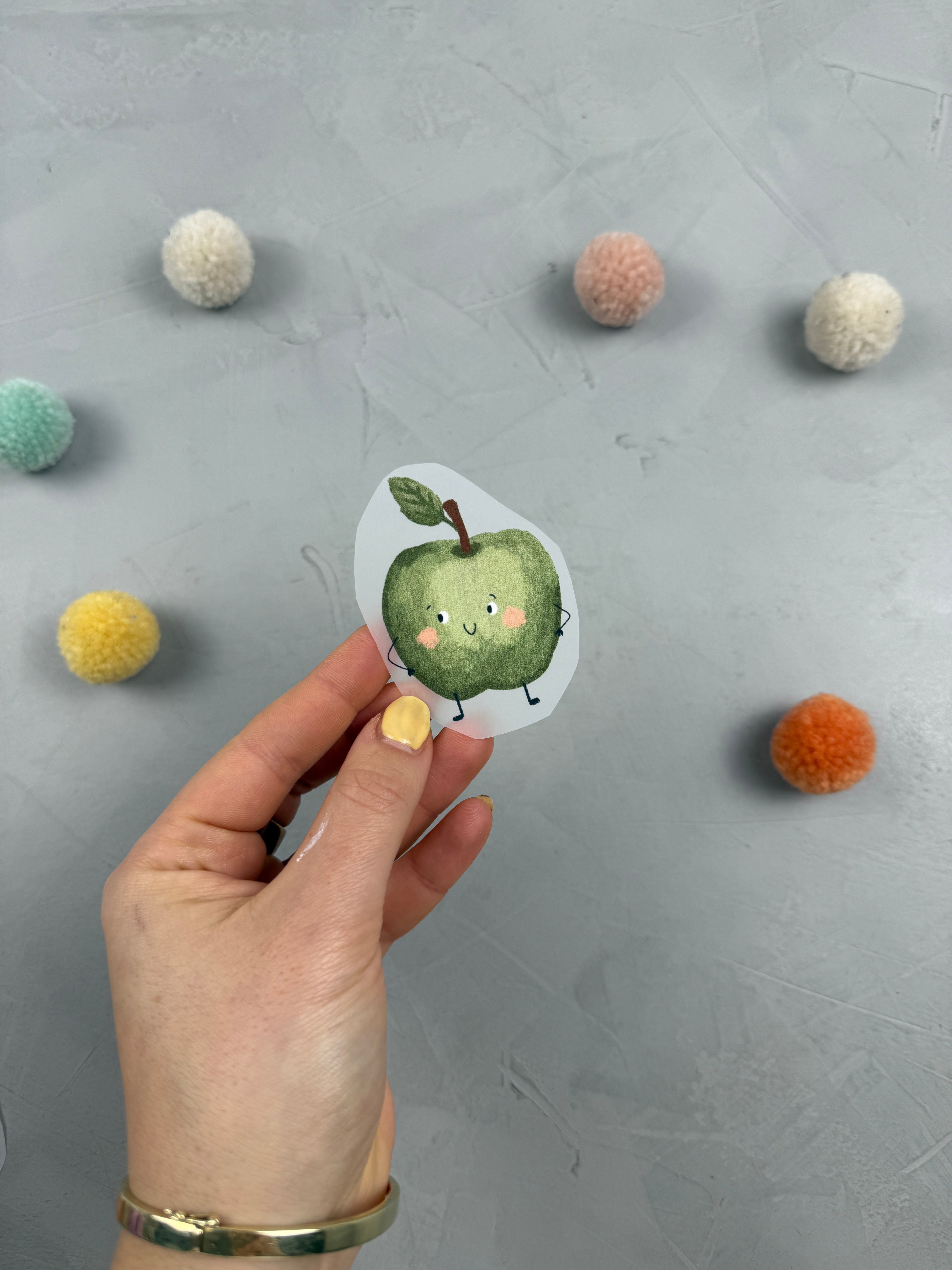 kleine Bügelbild - grüner Apfel