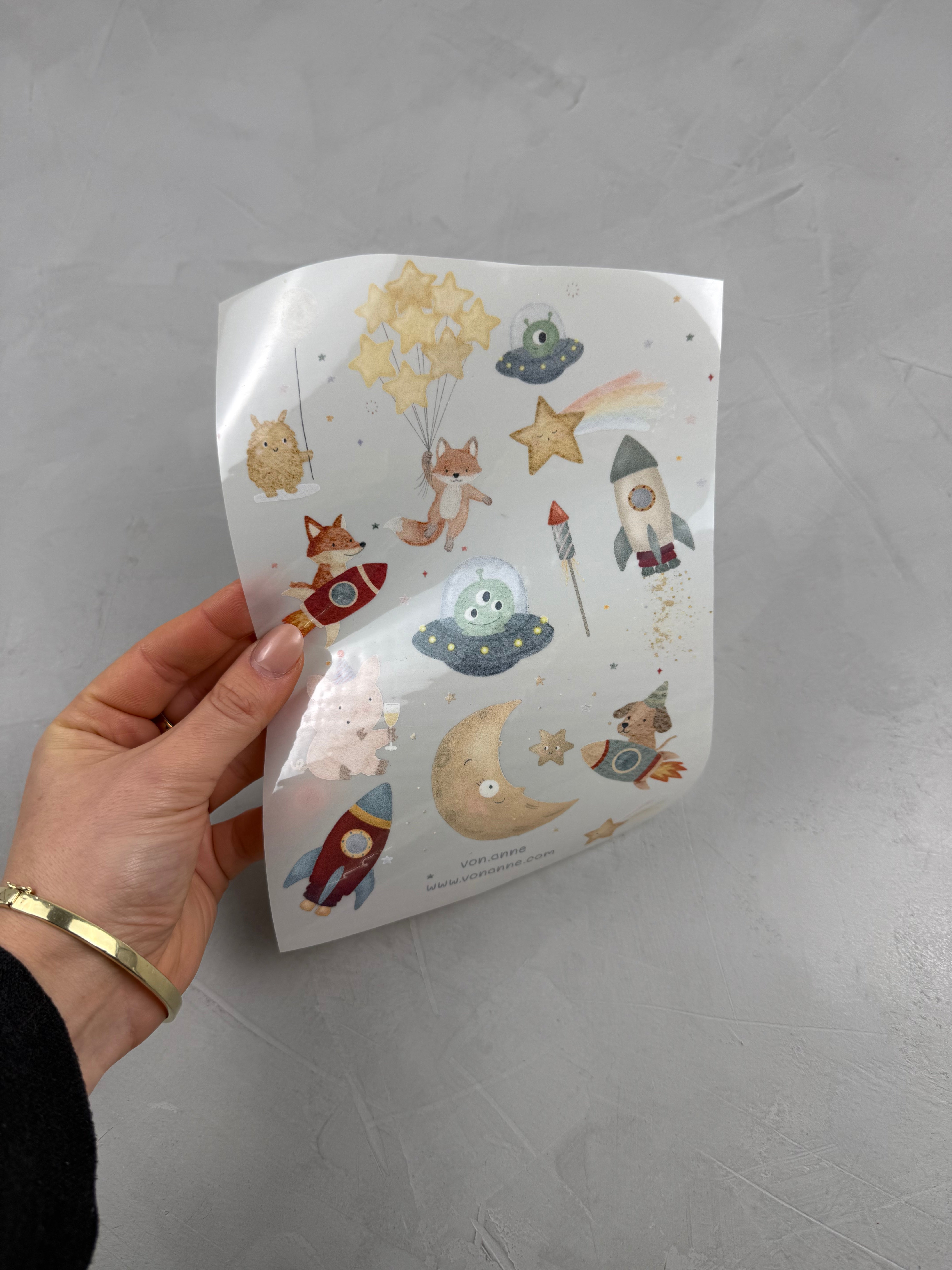 reflektierender Bügelbildbogen - Space and Sparkle