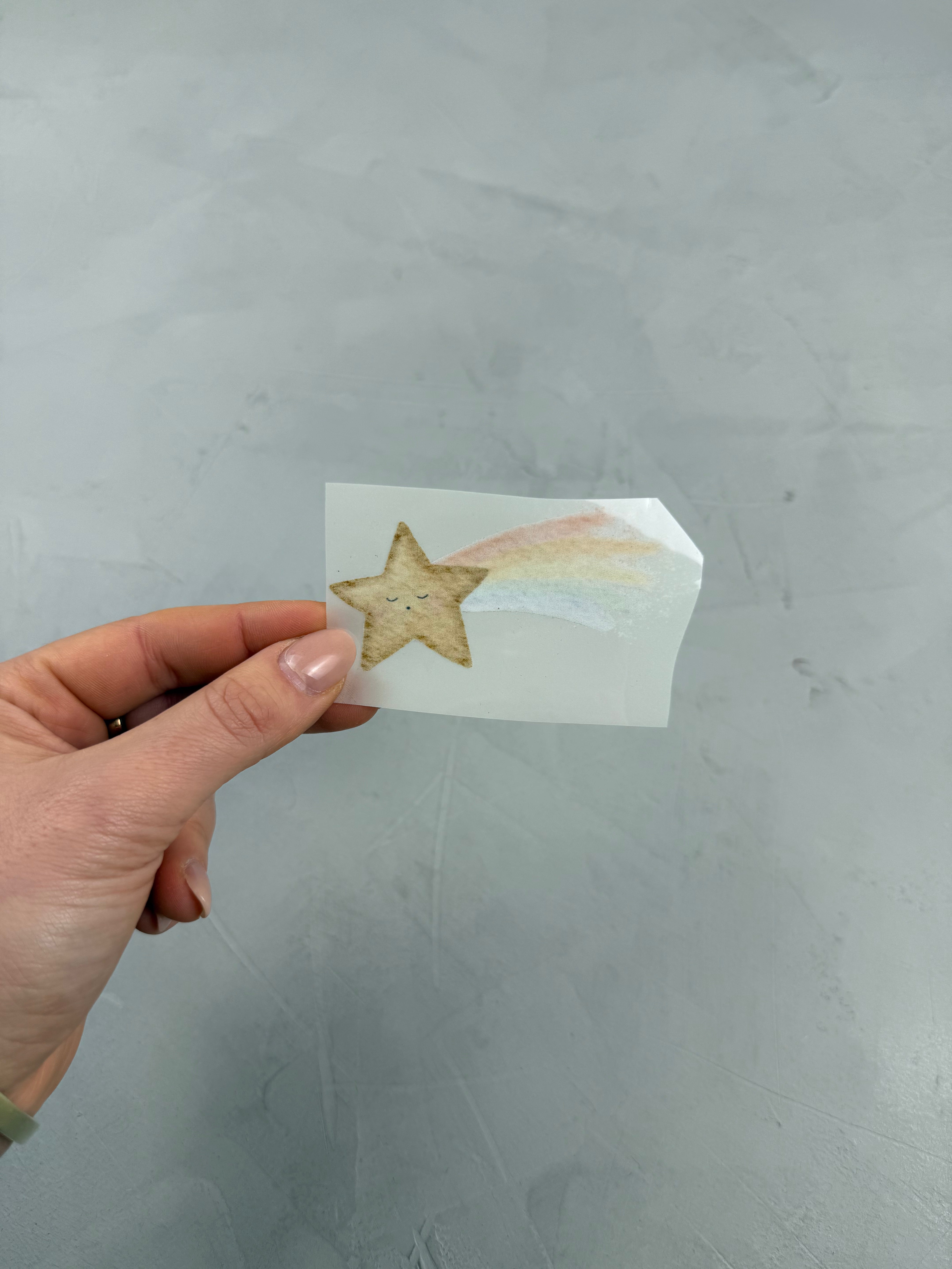 kleines Reflektor-Bügelbild -Müde Sternschnuppe