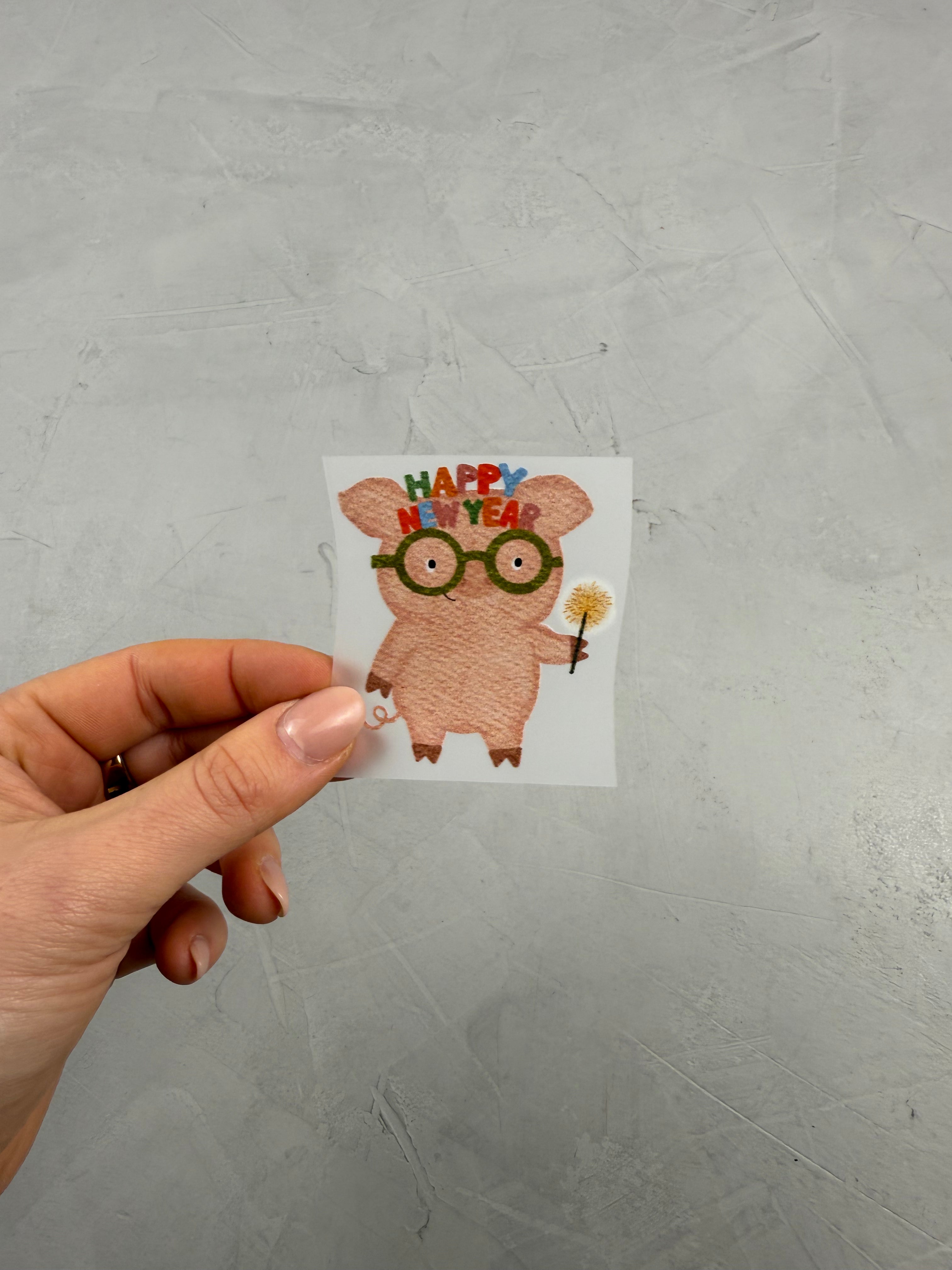 kleines Bügelbild - Sau rauslassen/Happy New Year