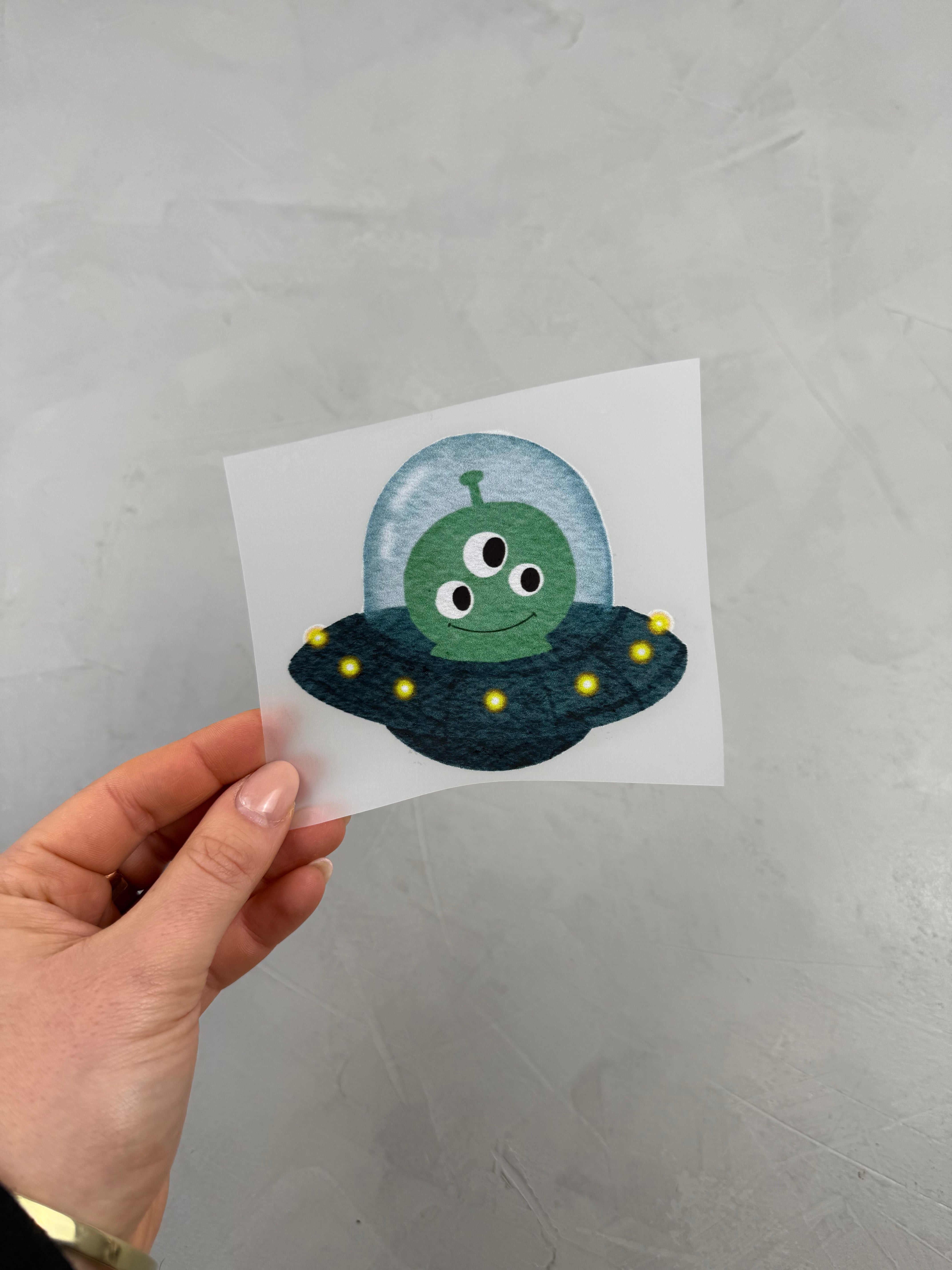 kleines Bügelbild - Ufonauten/Dreiäugig