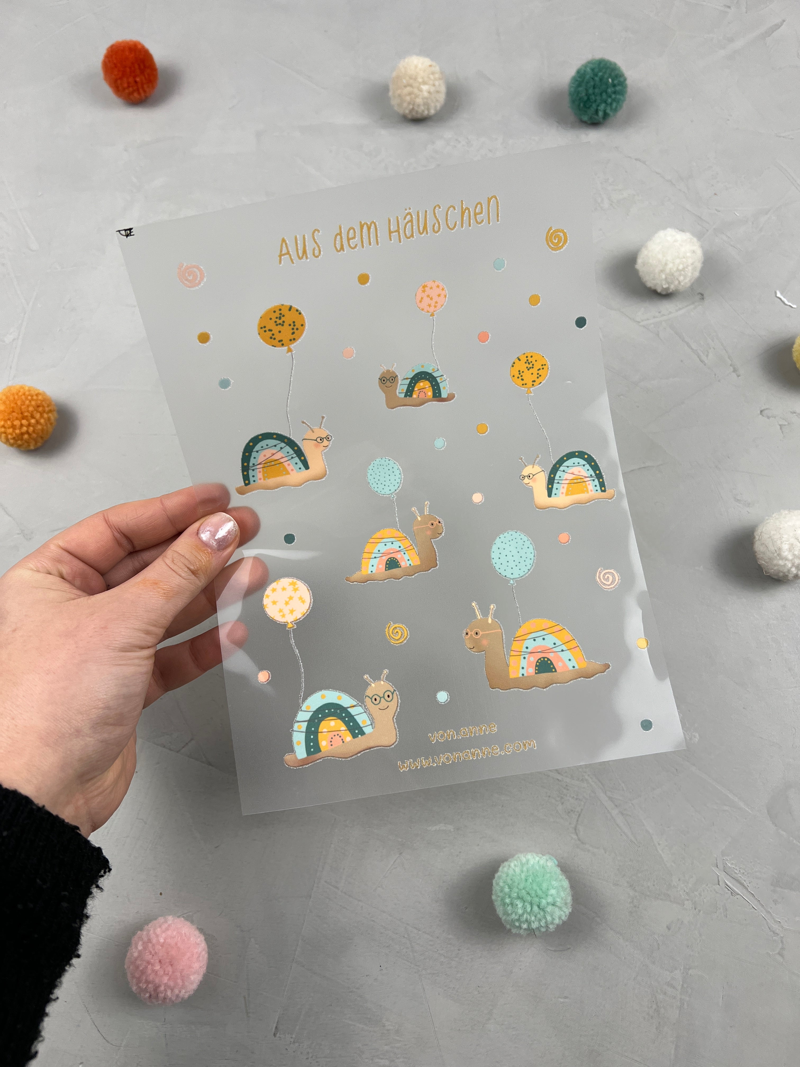 Bügelbildbogen - Aus dem Häuschen