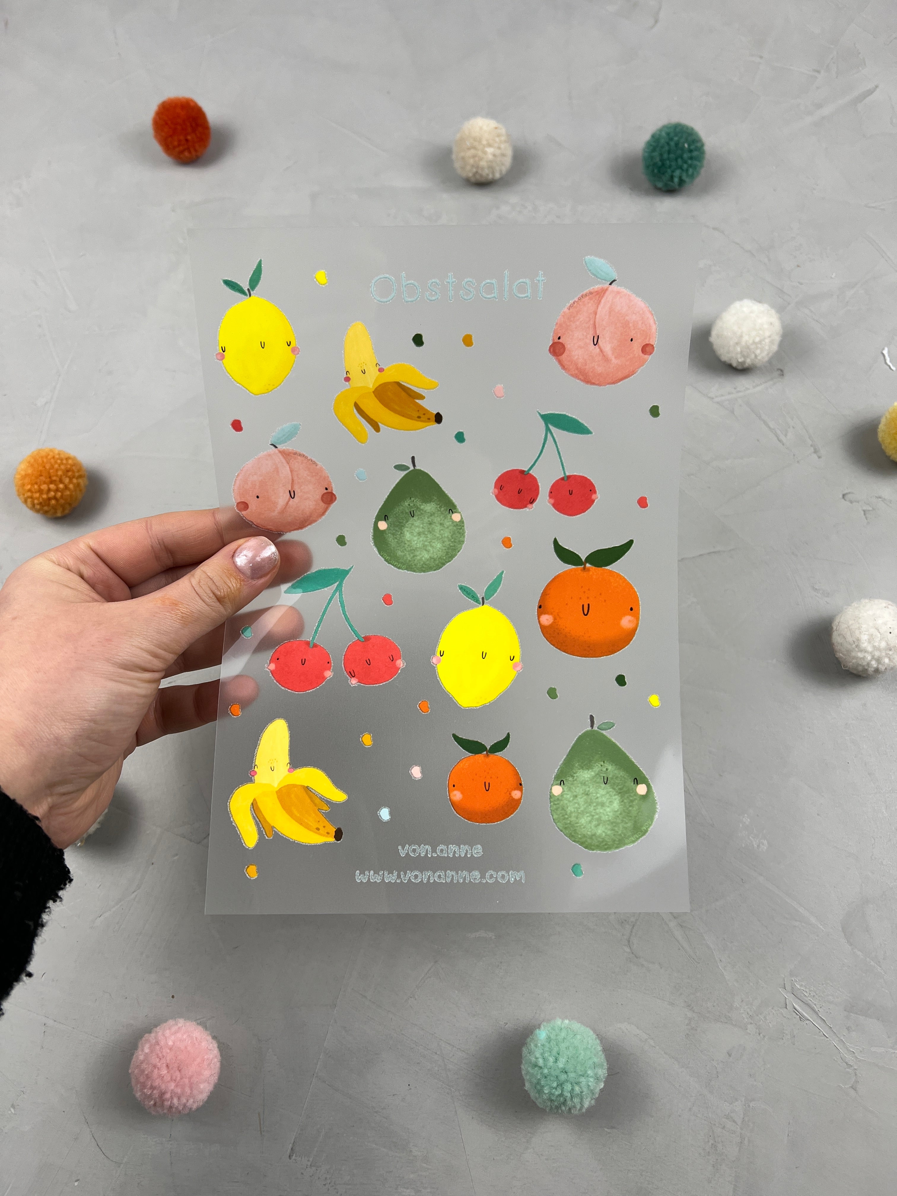 Bügelbildbogen - Obstsalat