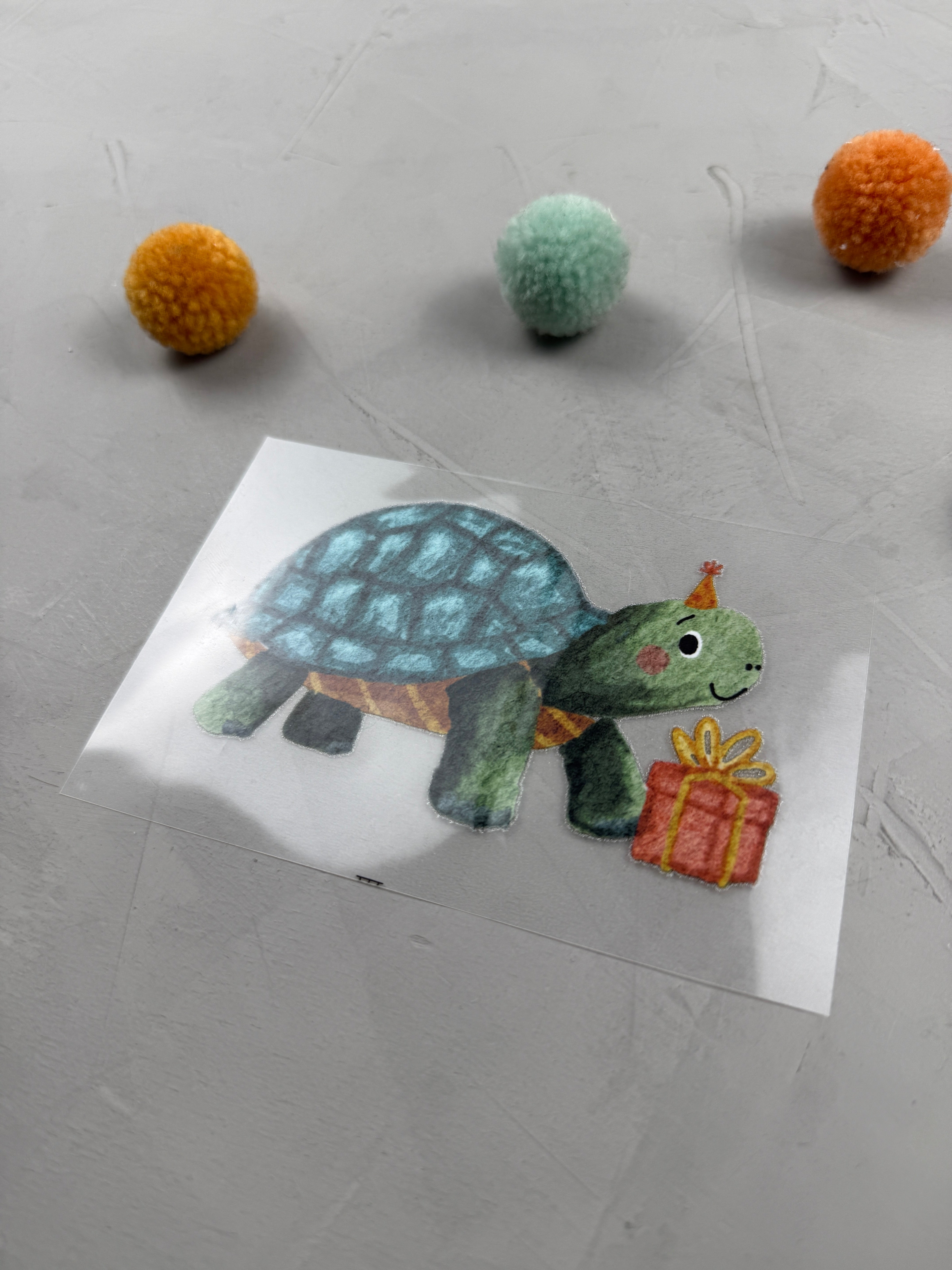 kleines Bügelbild - Hoch sollst du leben/Schildkröte