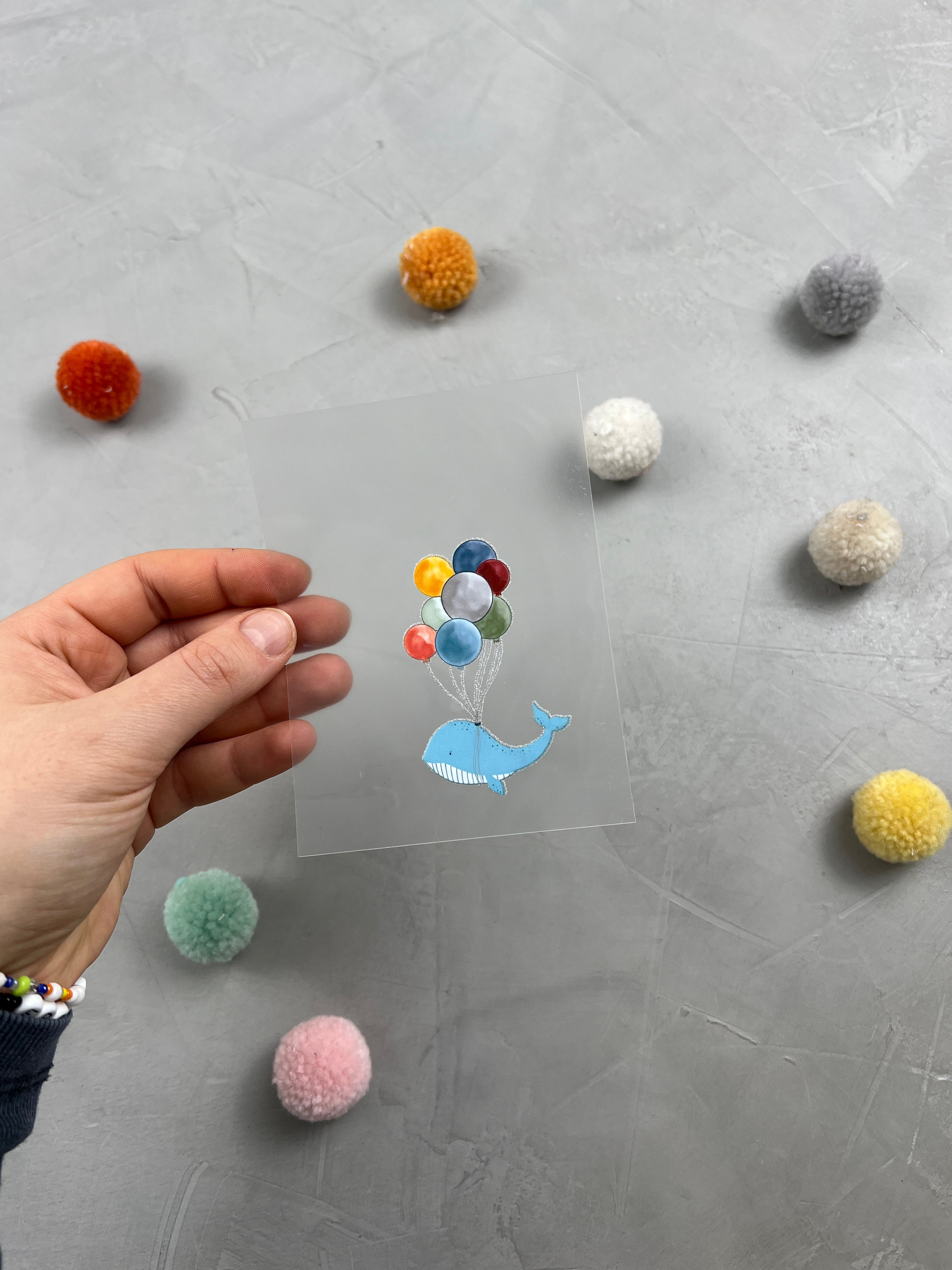 kleines Bügelbild - Wal/zu schwer für's Meer