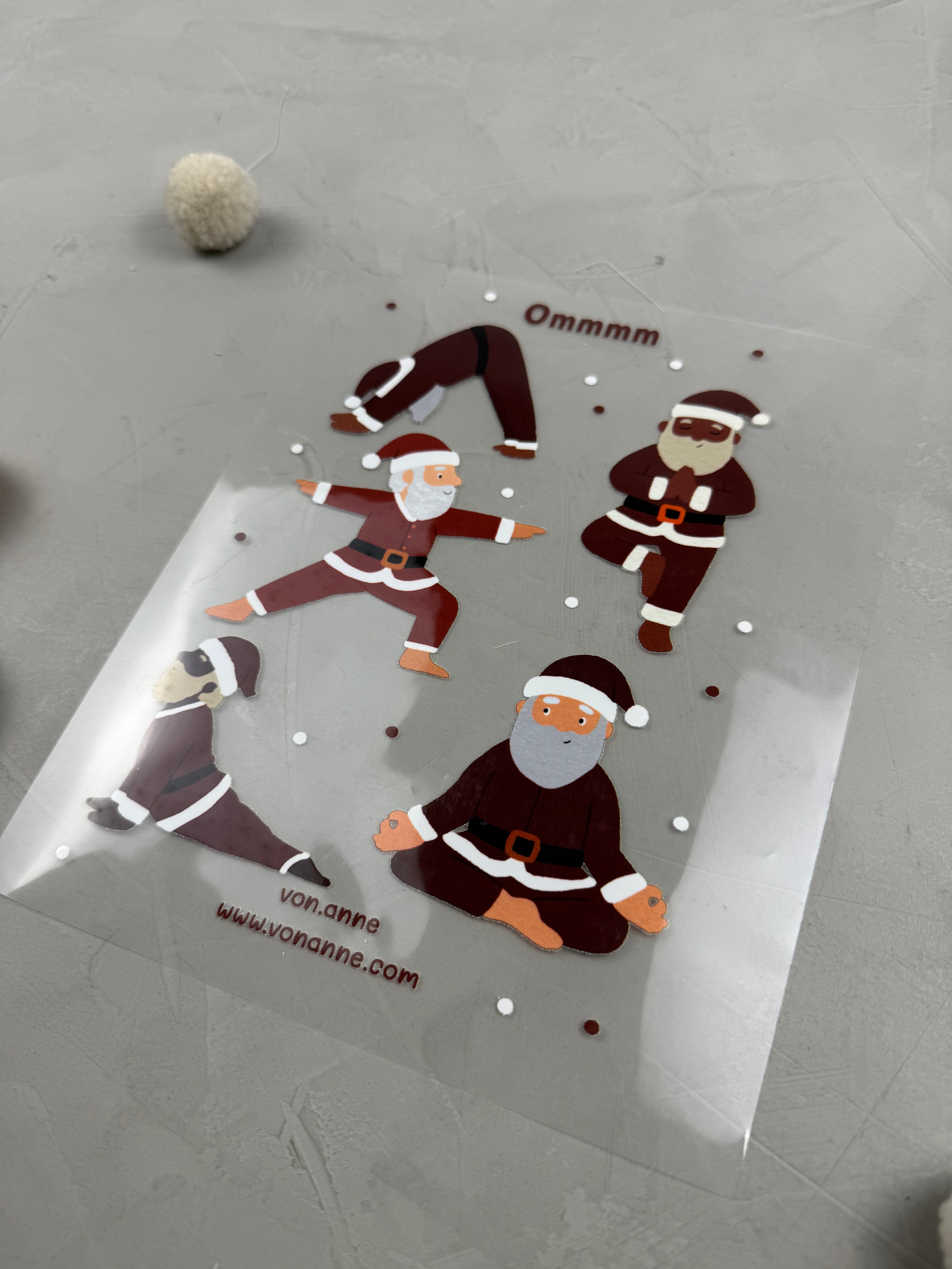 Bügelbildbogen - Yoga Claus