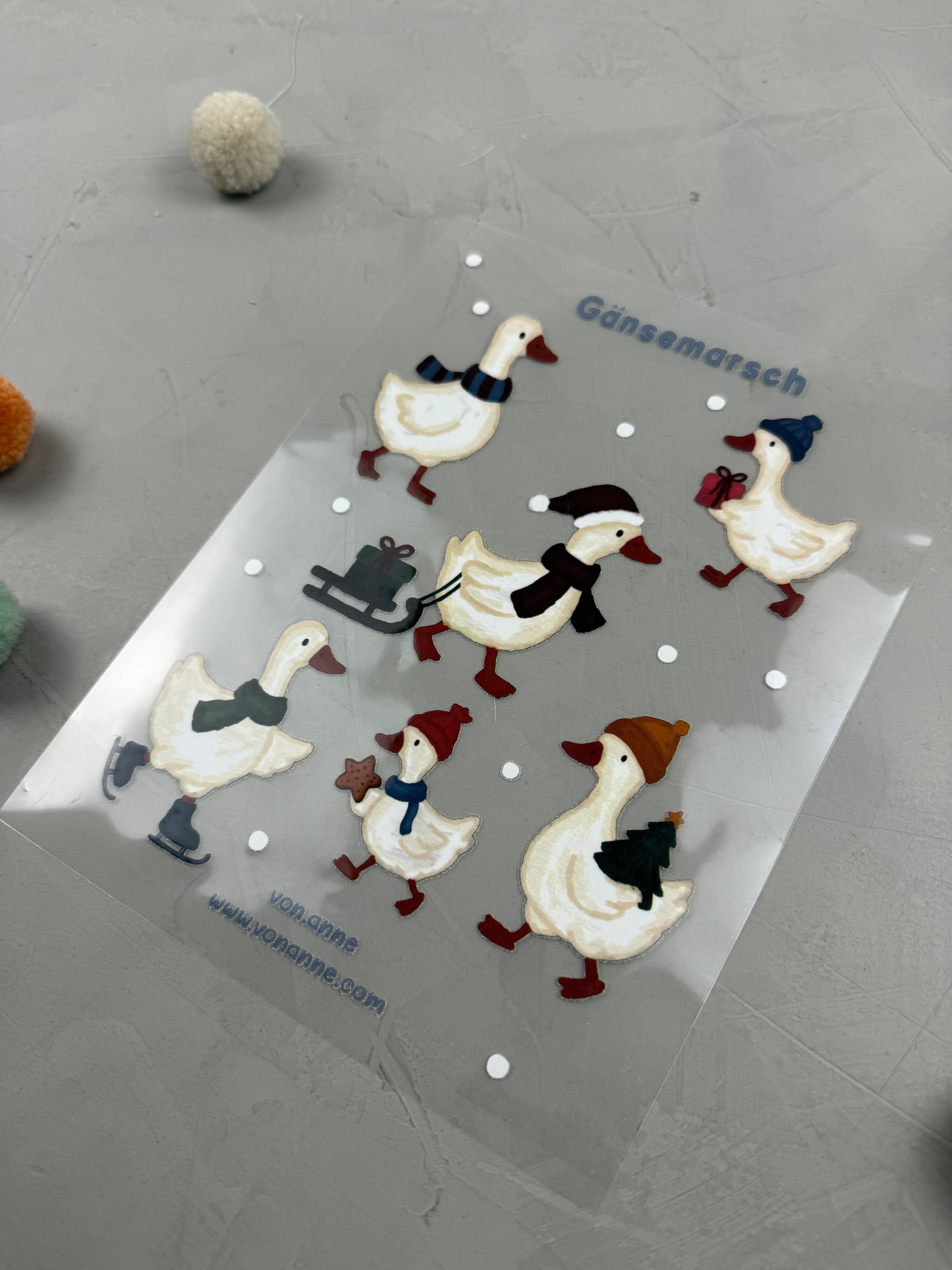 Bügelbildbogen - Gans viel zu tun