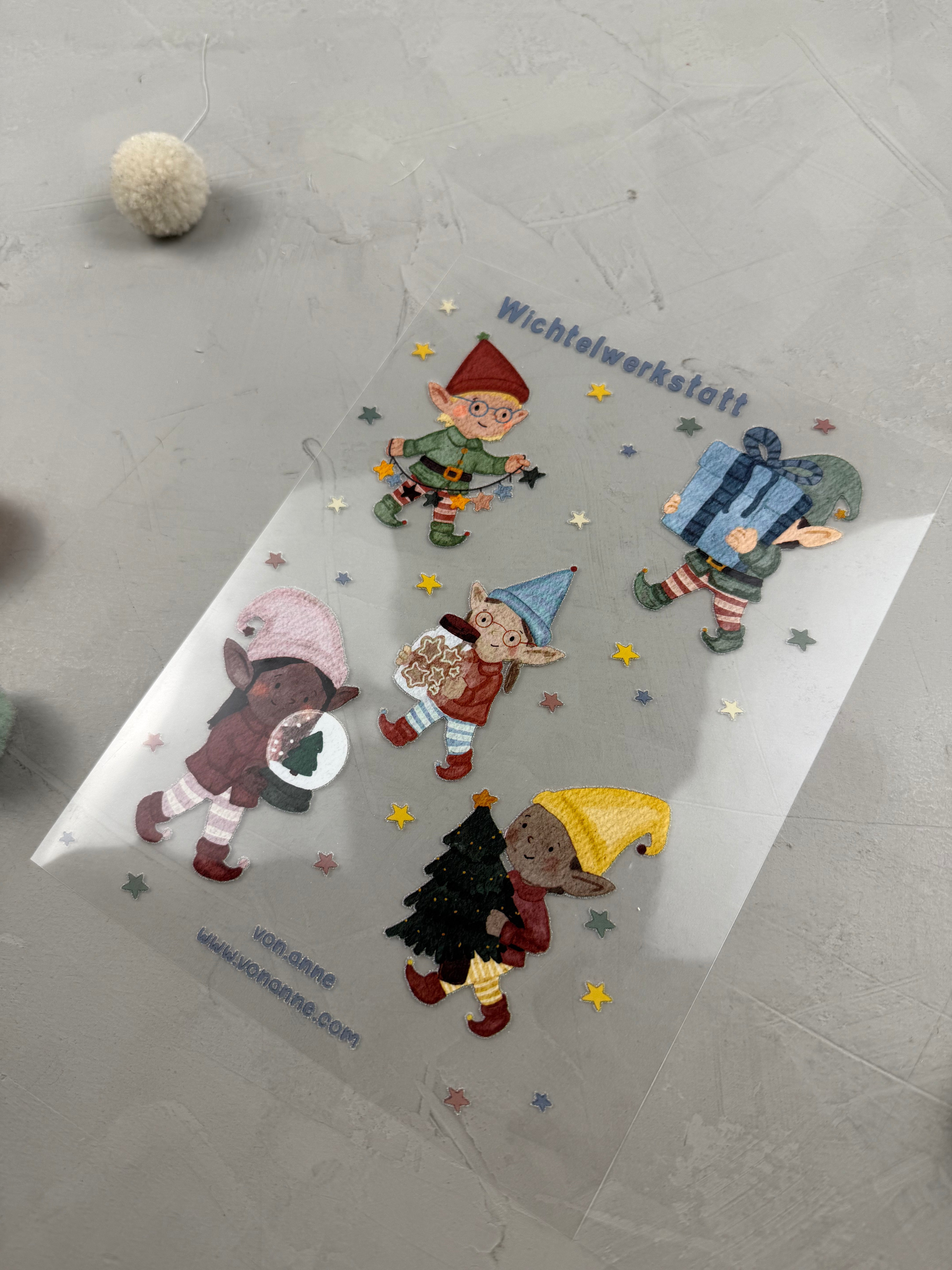 Bügelbildbogen - Wichtelwerkstatt