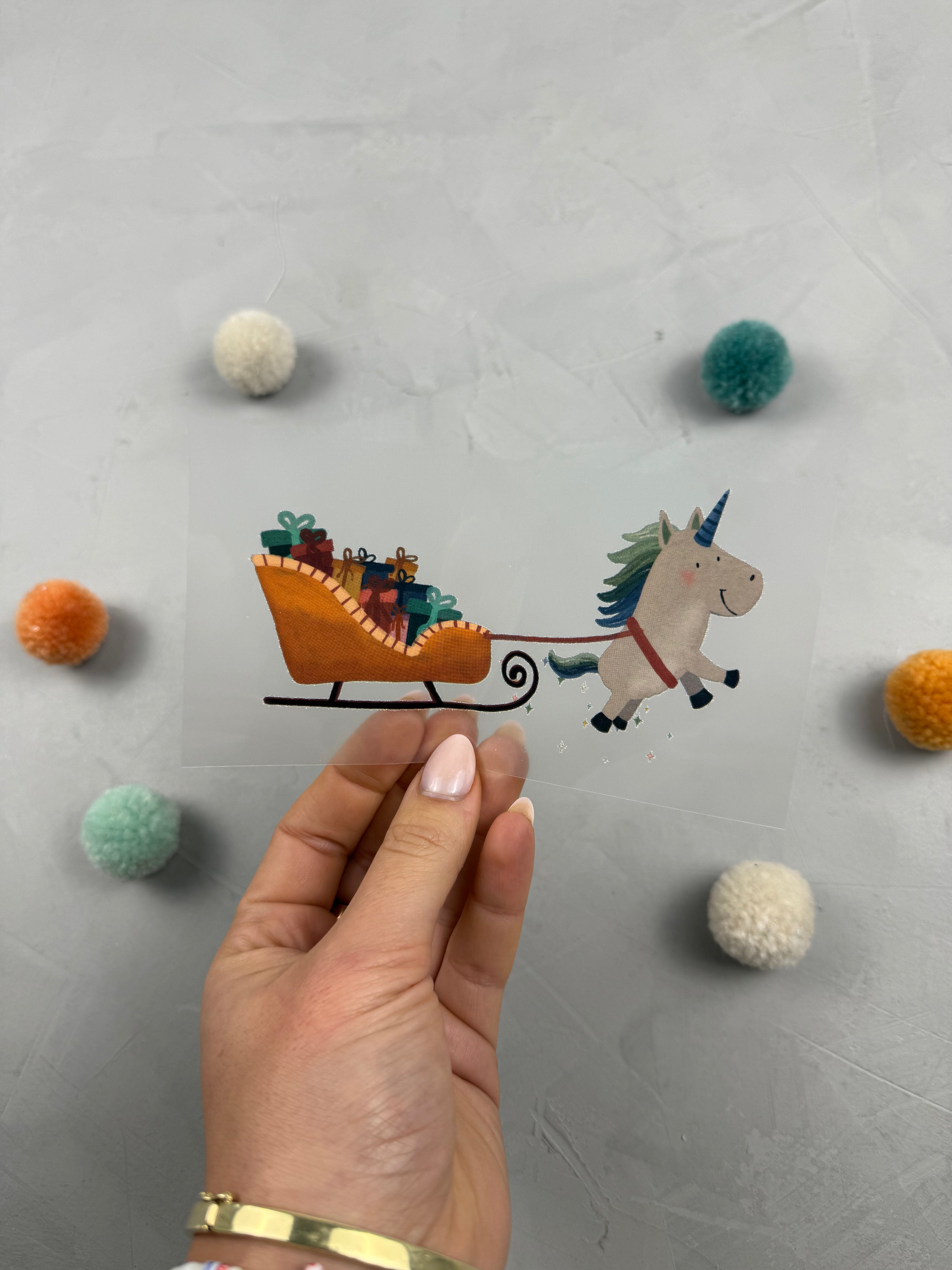 kleines Bügelbild - Wunschhorn/Blau