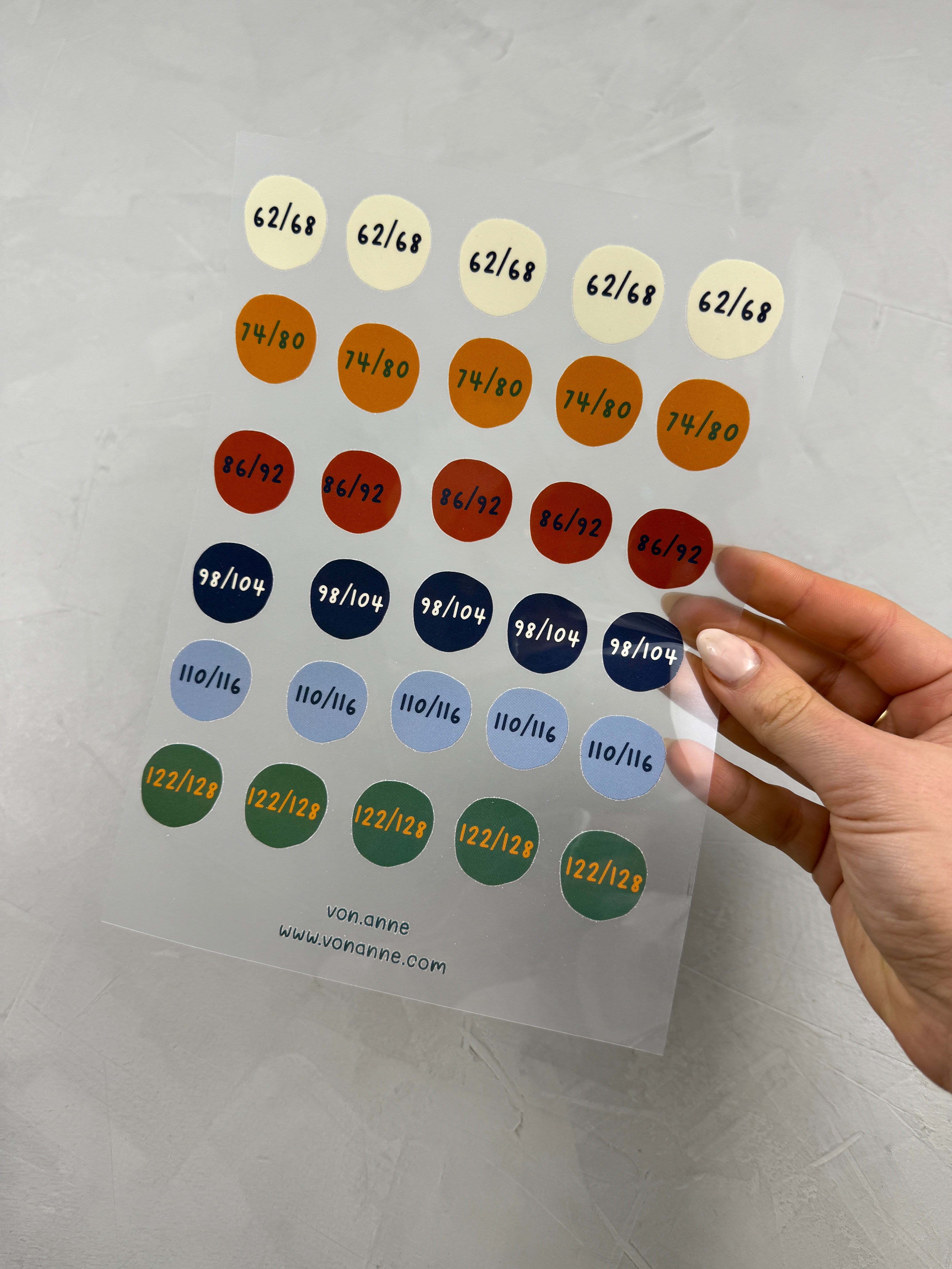 Bügelbildbogen - Doppelgrößen