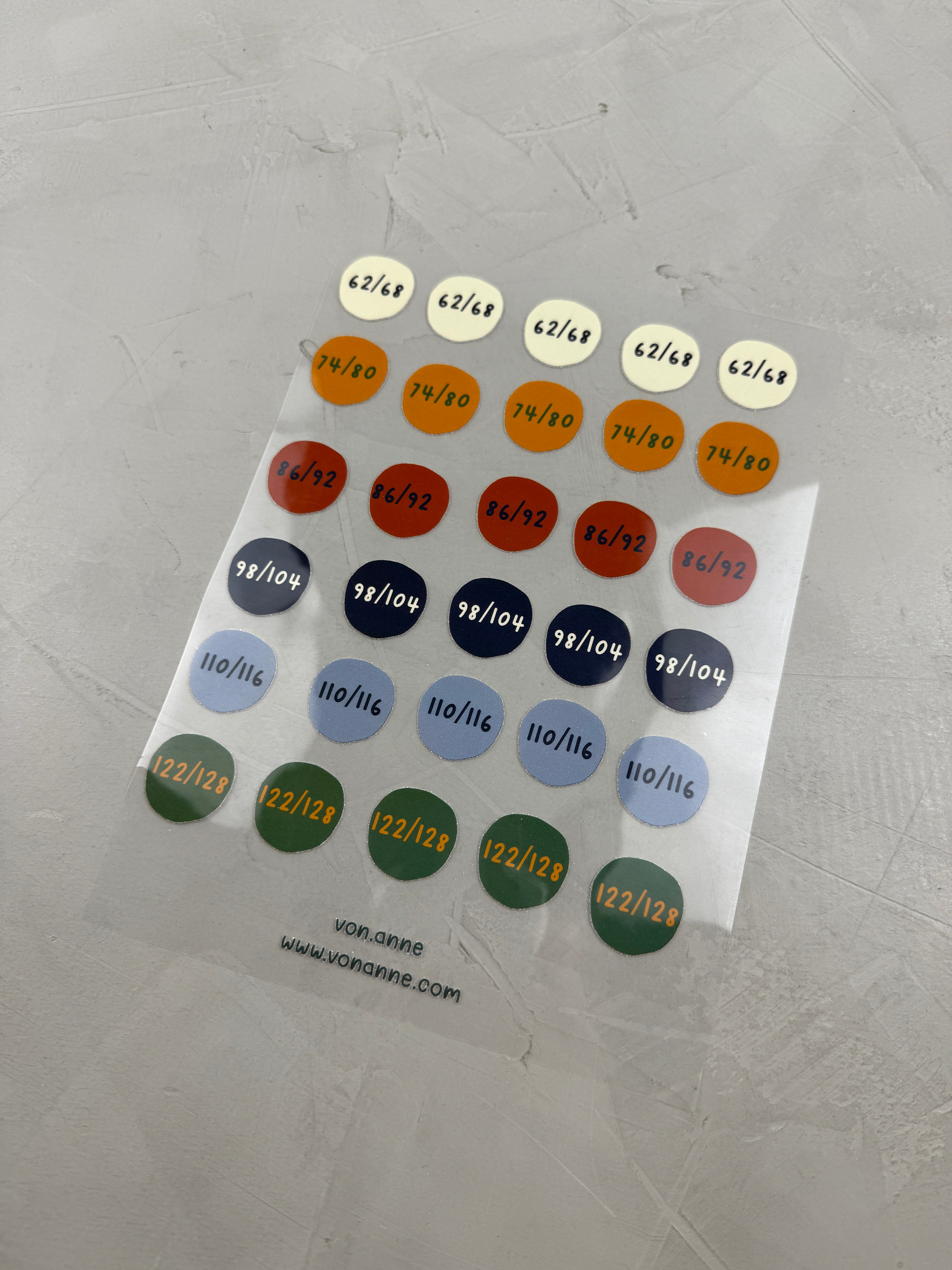 Bügelbildbogen - Doppelgrößen