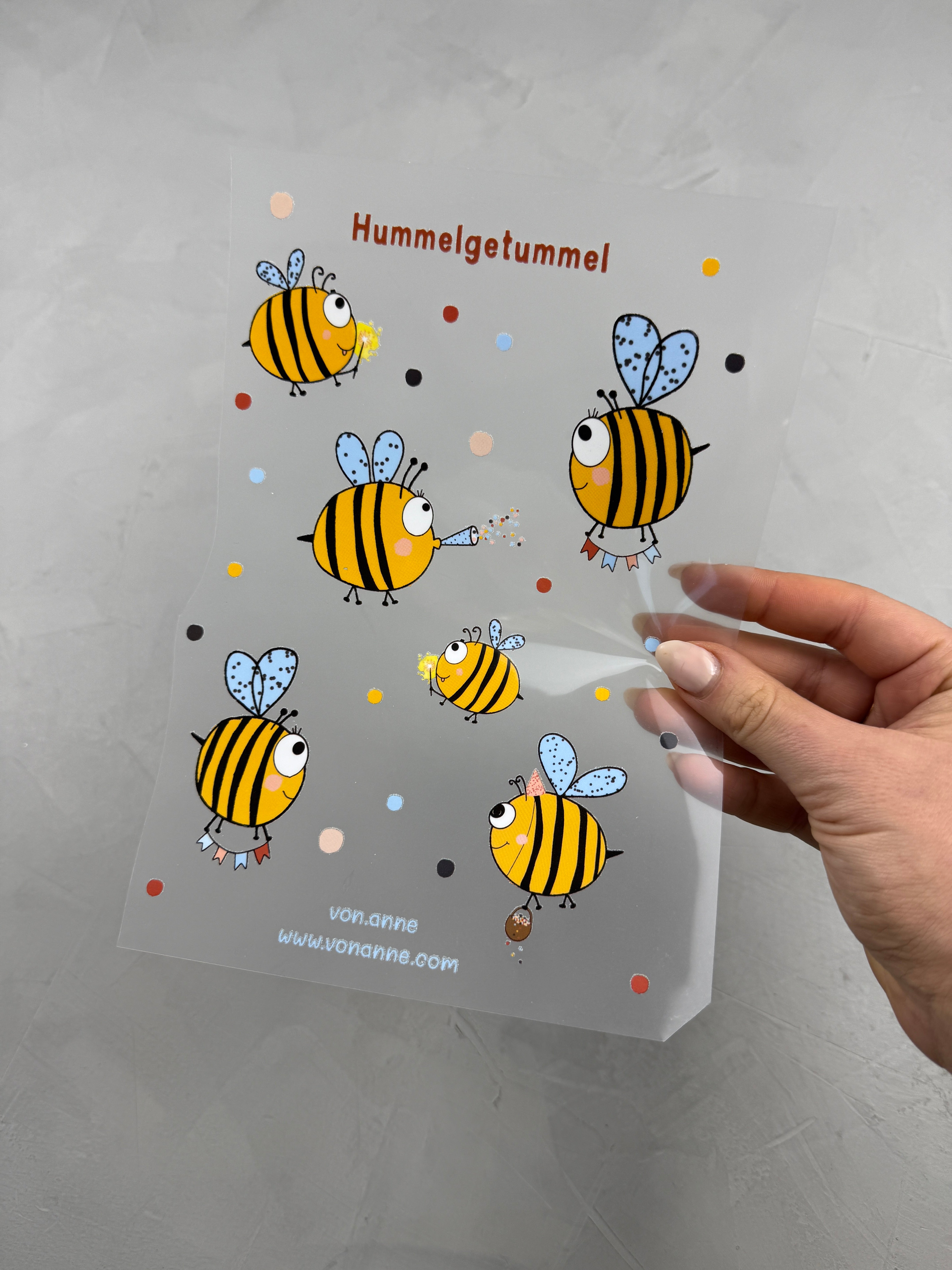 Bügelbildbogen - Hummelgetummel