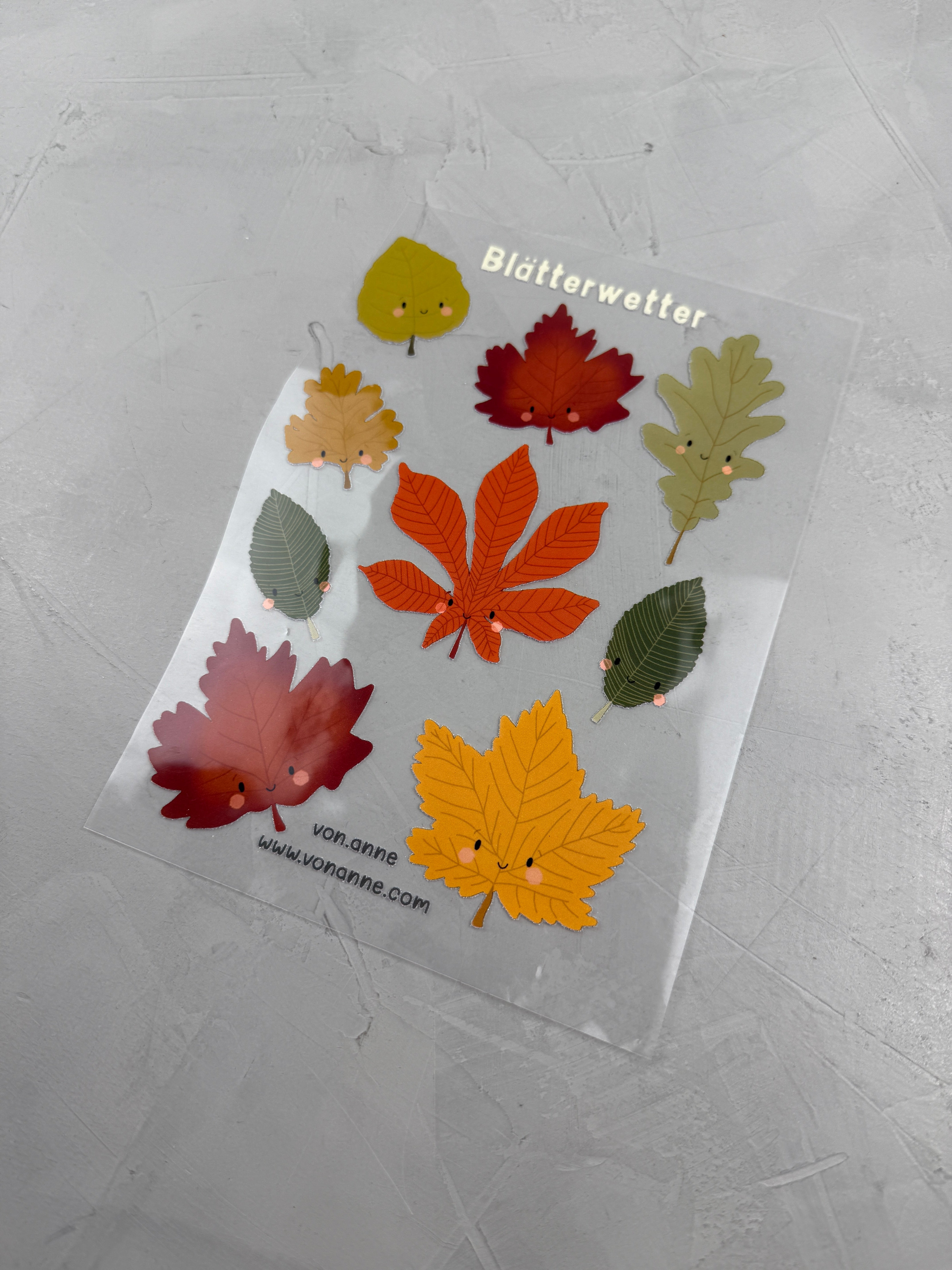 Bügelbildbogen - Blätterwetter