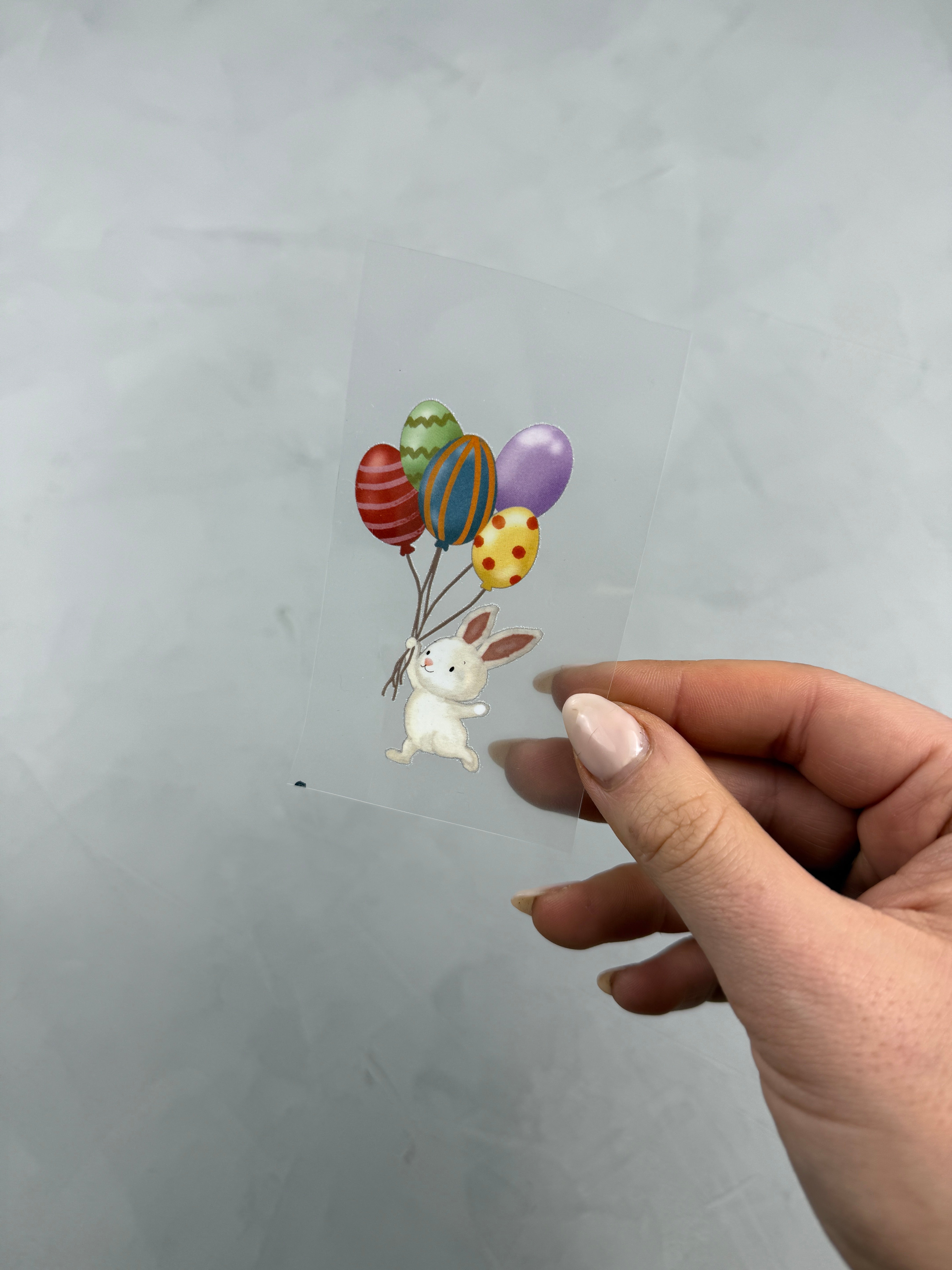 kleines Bügelbild - Ei believe I can fly/weißer Hase