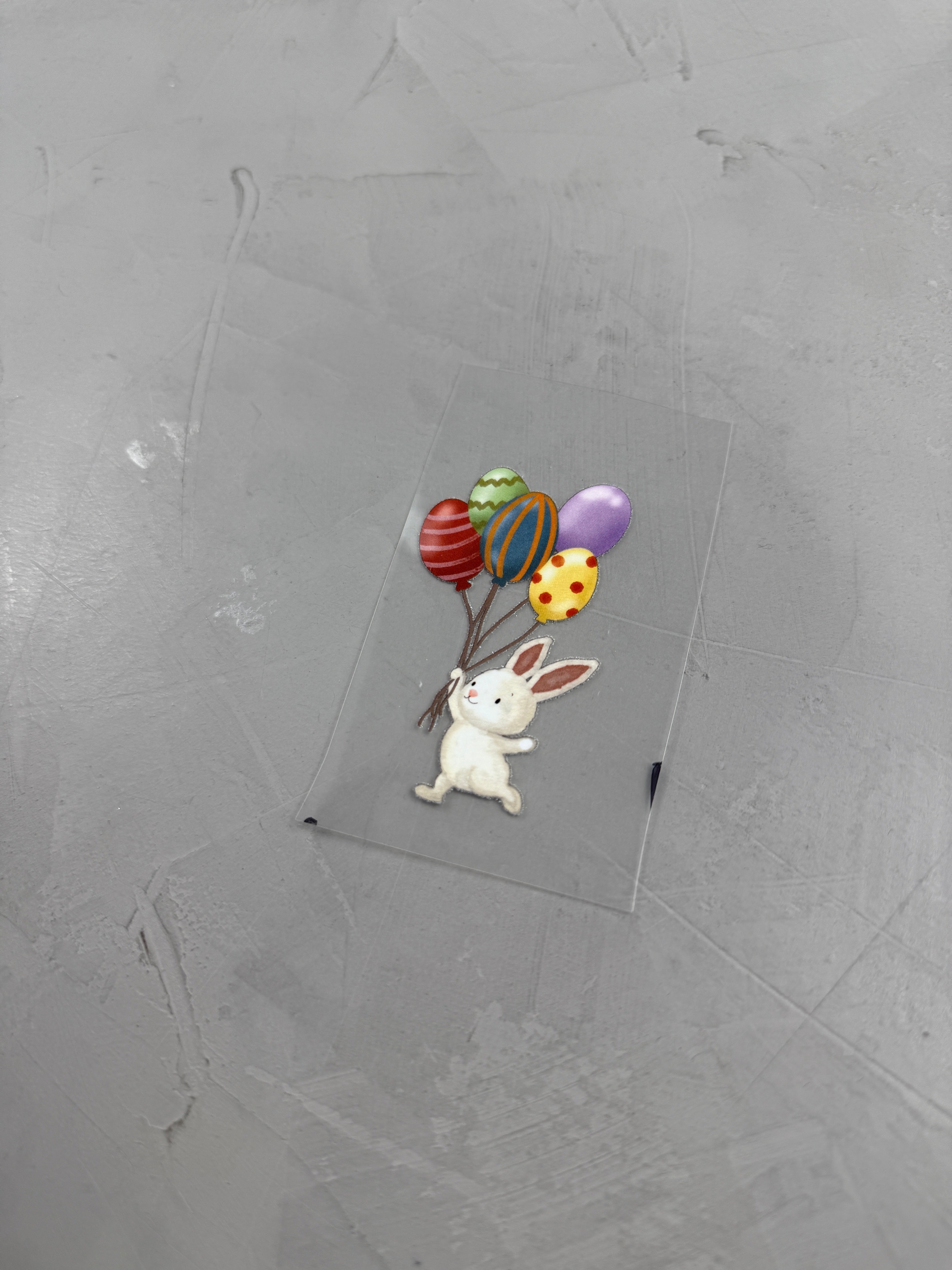 kleines Bügelbild - Ei believe I can fly/weißer Hase