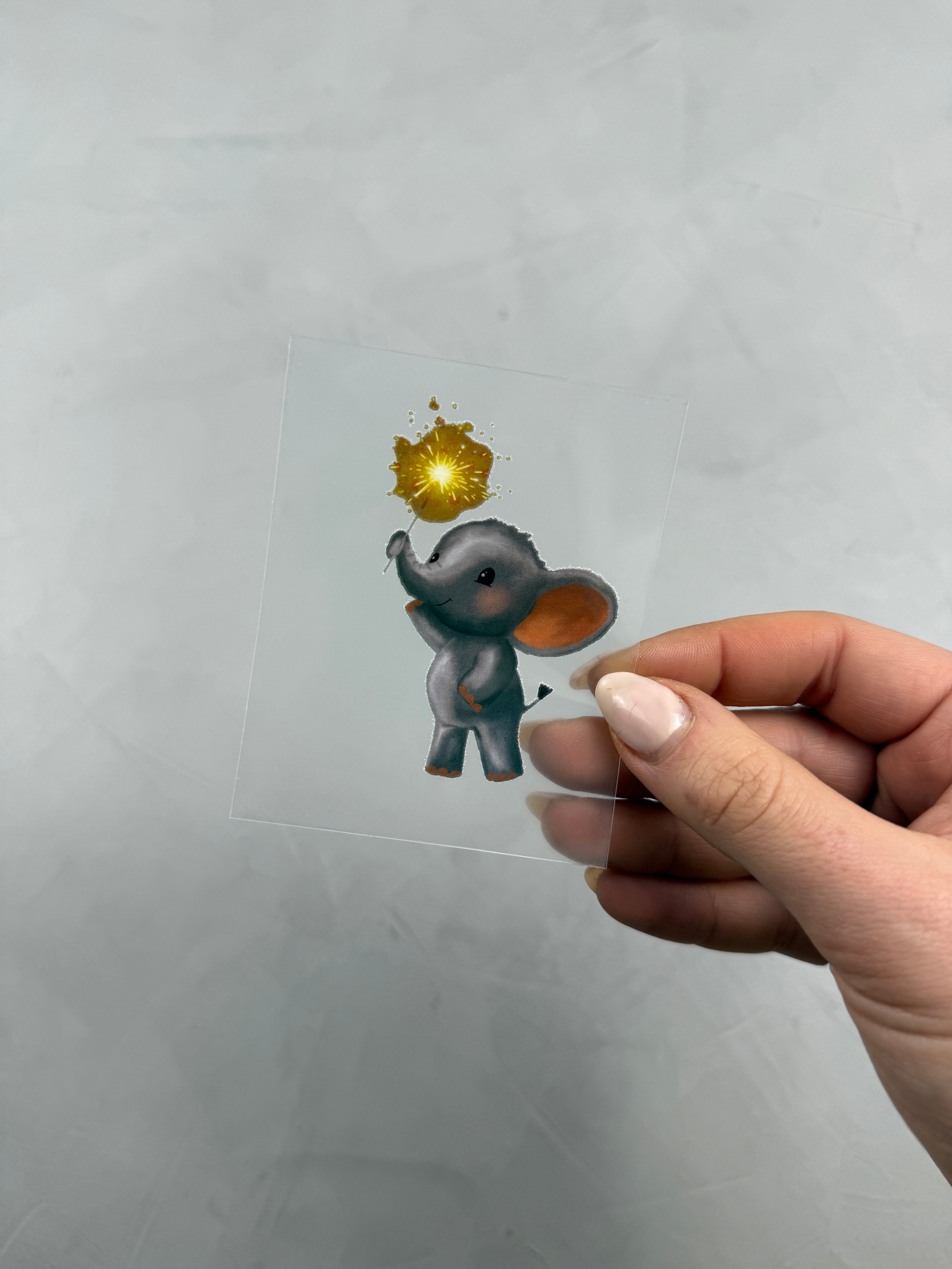 kleines Bügelbild - Elefant/Make a wish