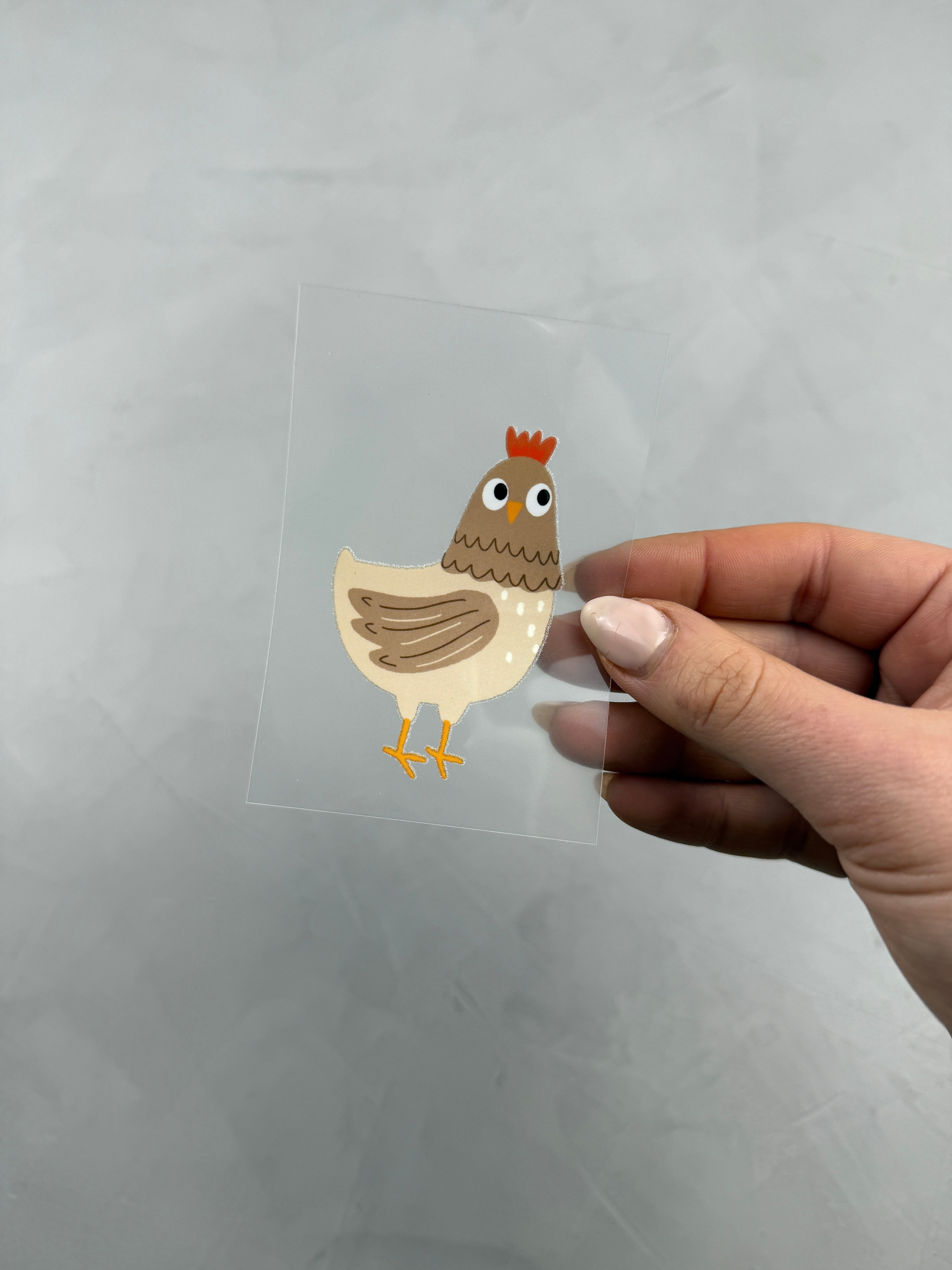 kleines Bügelbild - Hühnerhaufen/hell