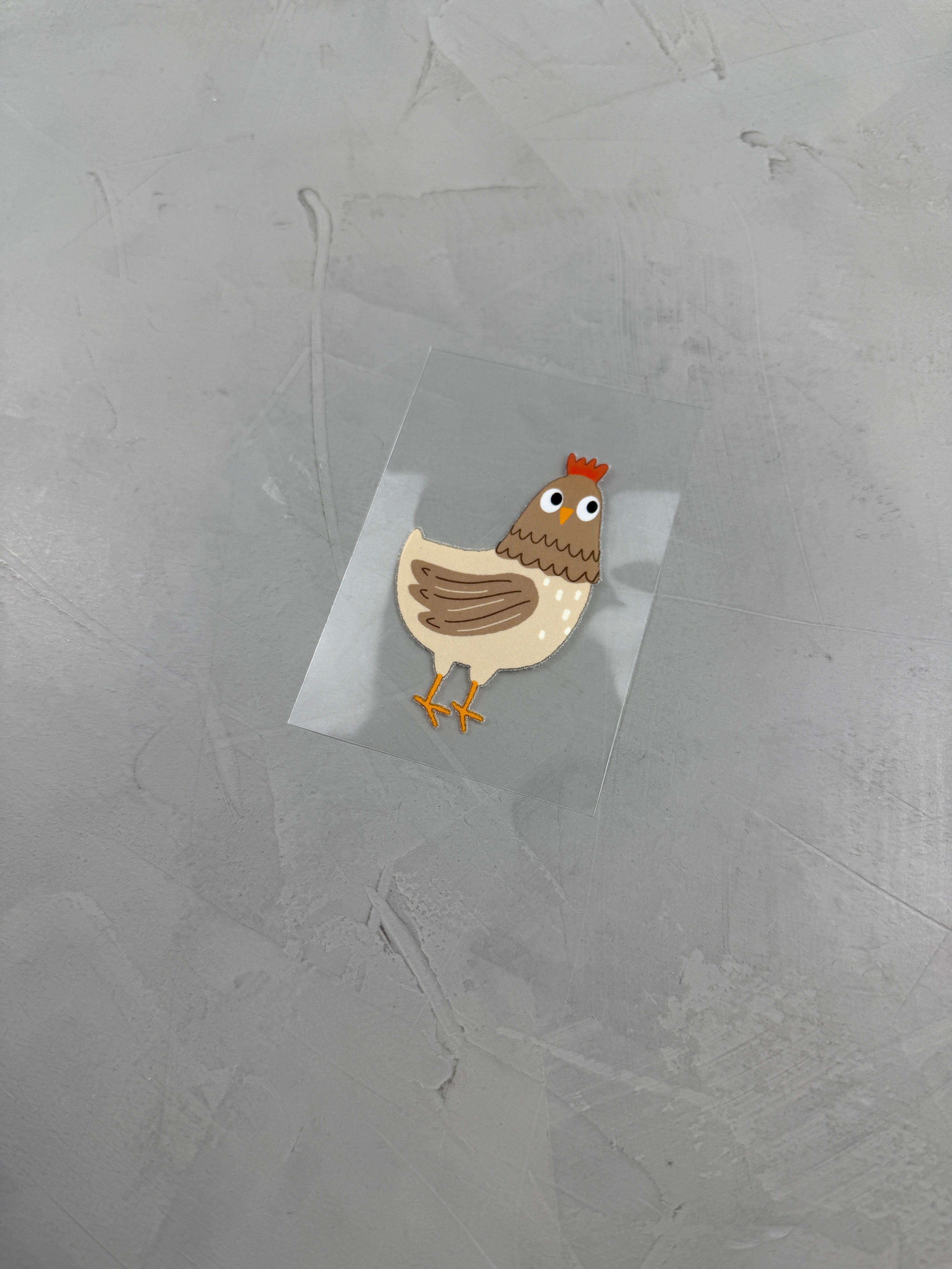 kleines Bügelbild - Hühnerhaufen/hell