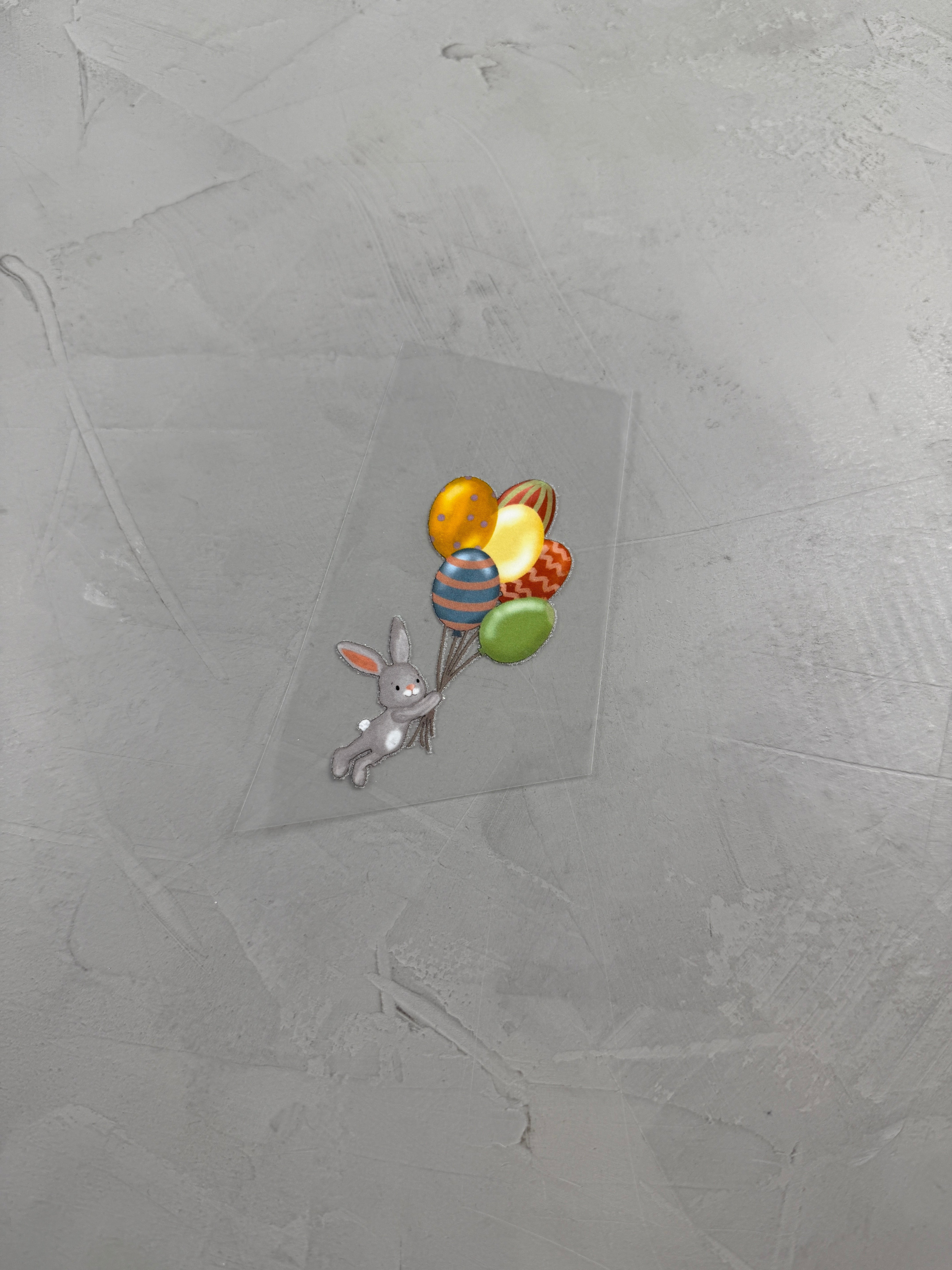 kleines Bügelbild - Ei believe I can fly/grauer Hase