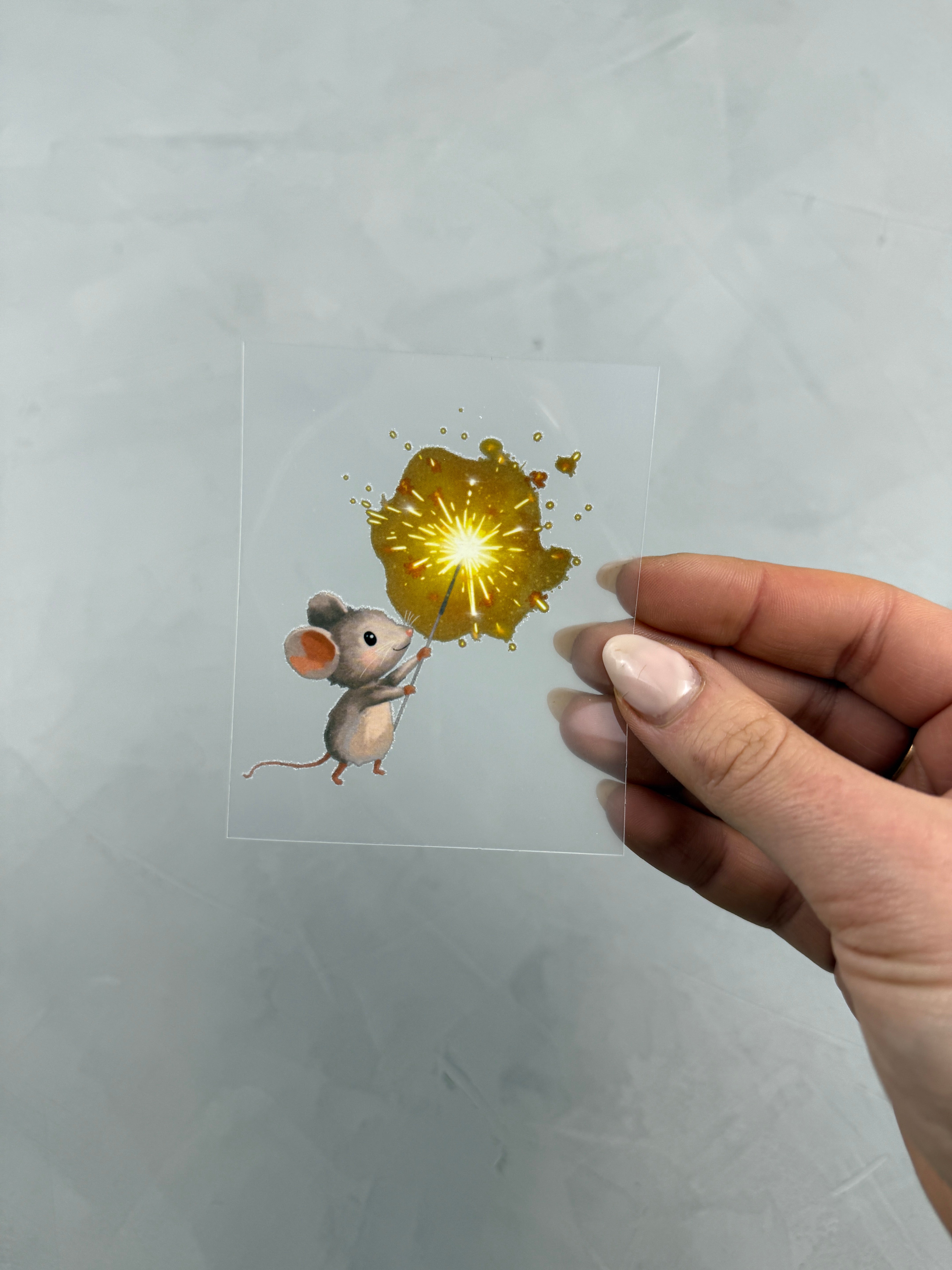 kleines Bügelbild - Maus/Make a wish