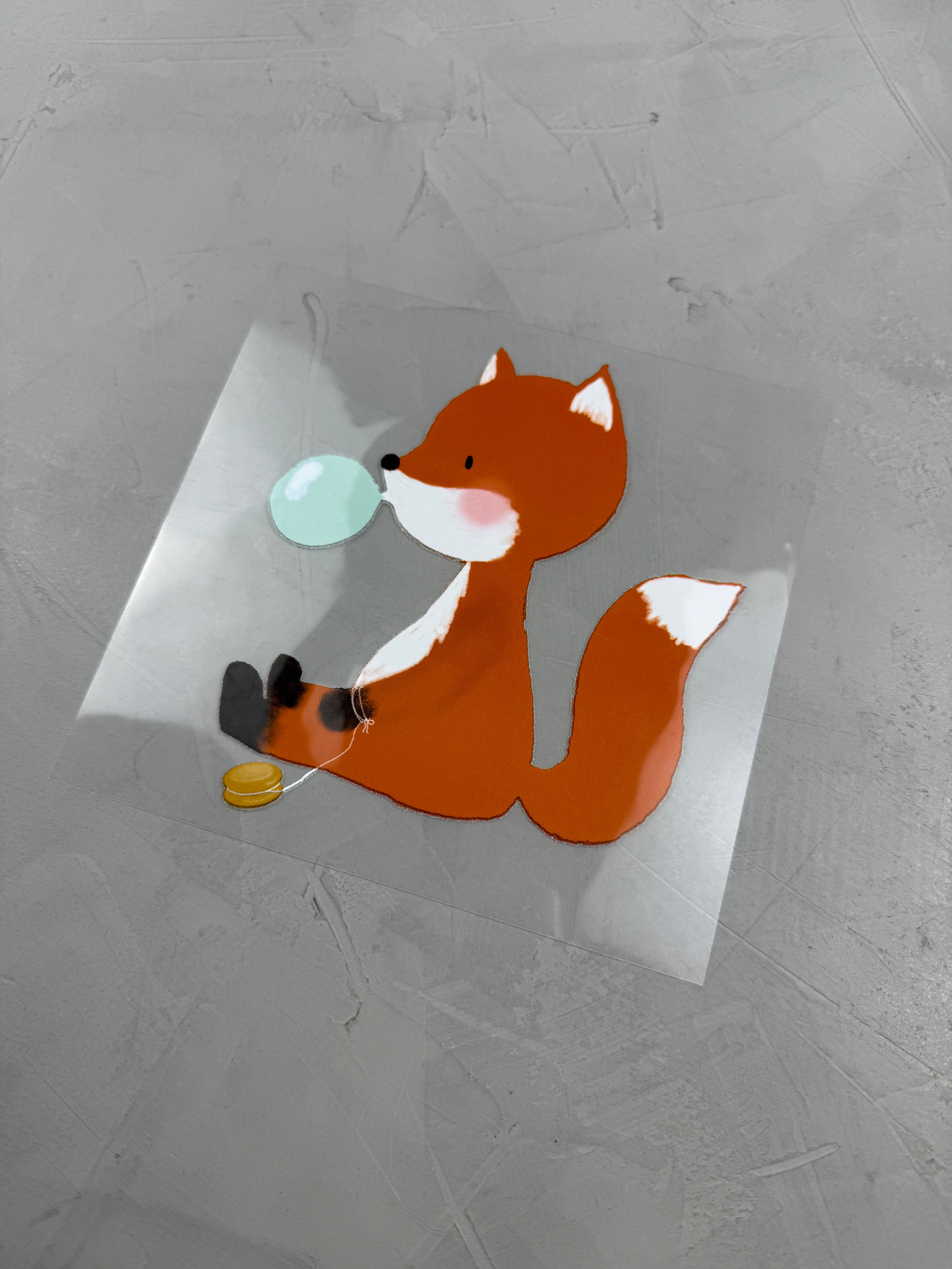 großes Bügelbild - Aus der Puste/Fuchs