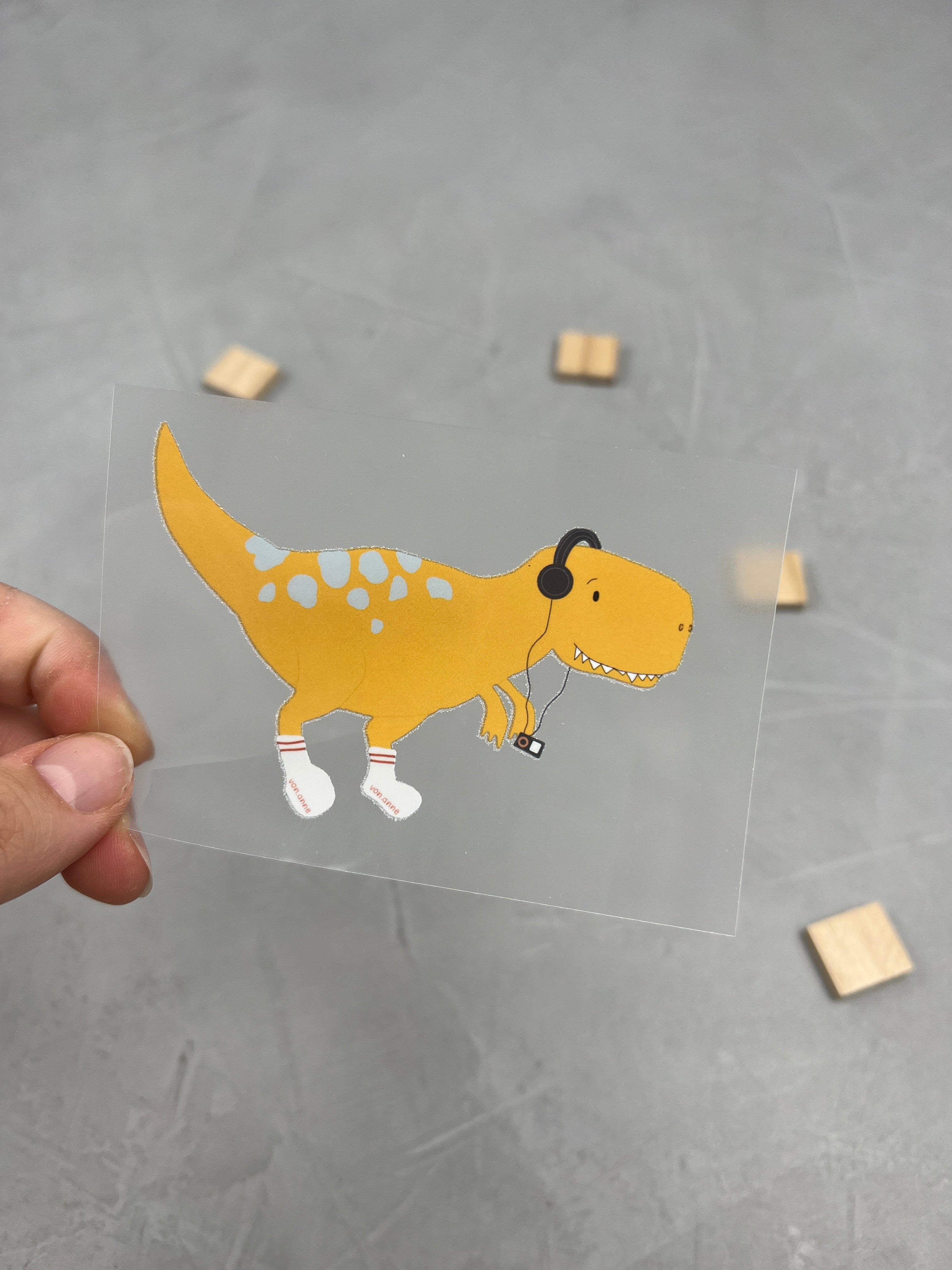 kleines Bügelbild - die Urknallgang (T-Rex)
