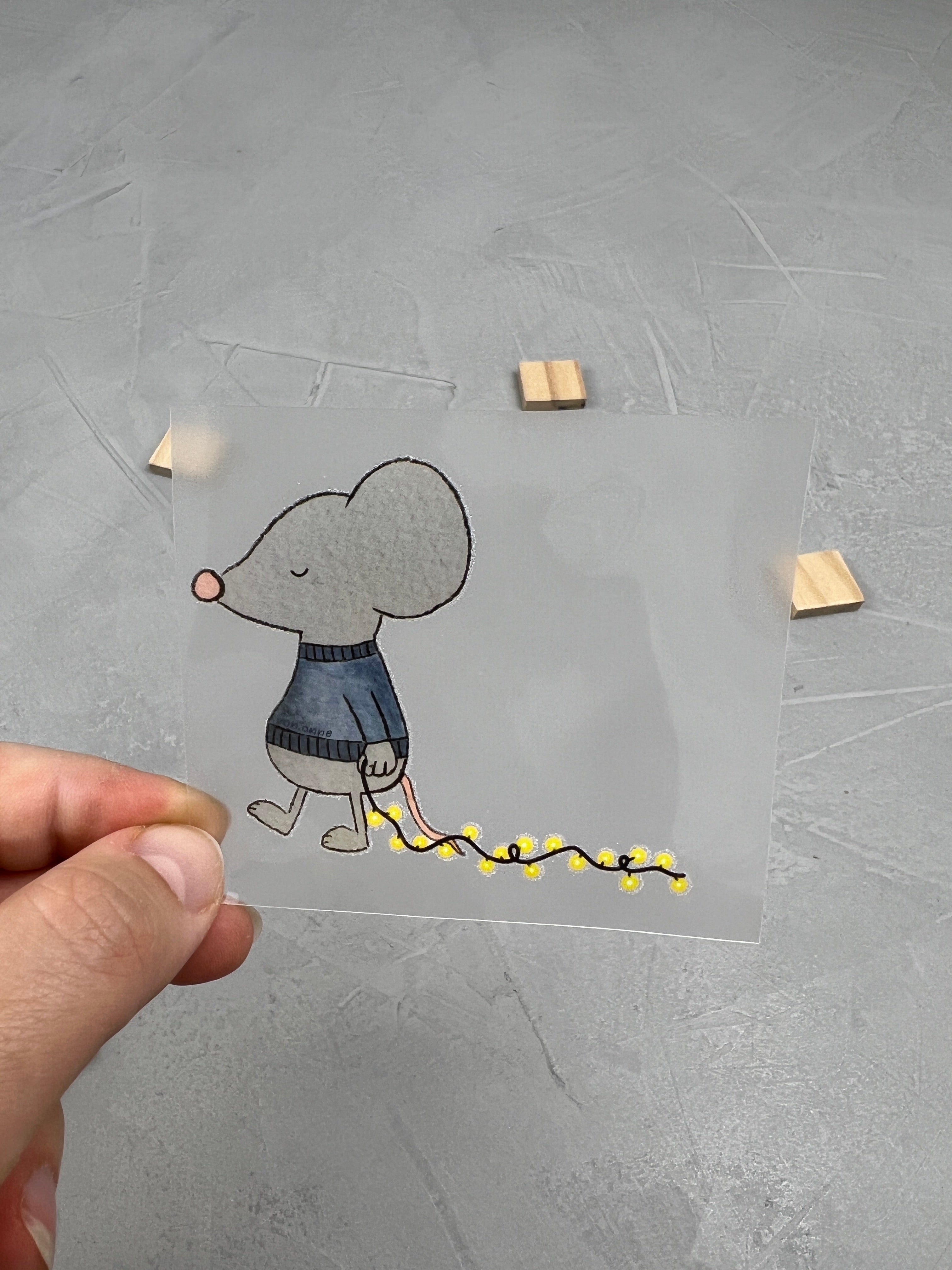 kleines Bügelbild - Mucksmäuschenstill/Pulli