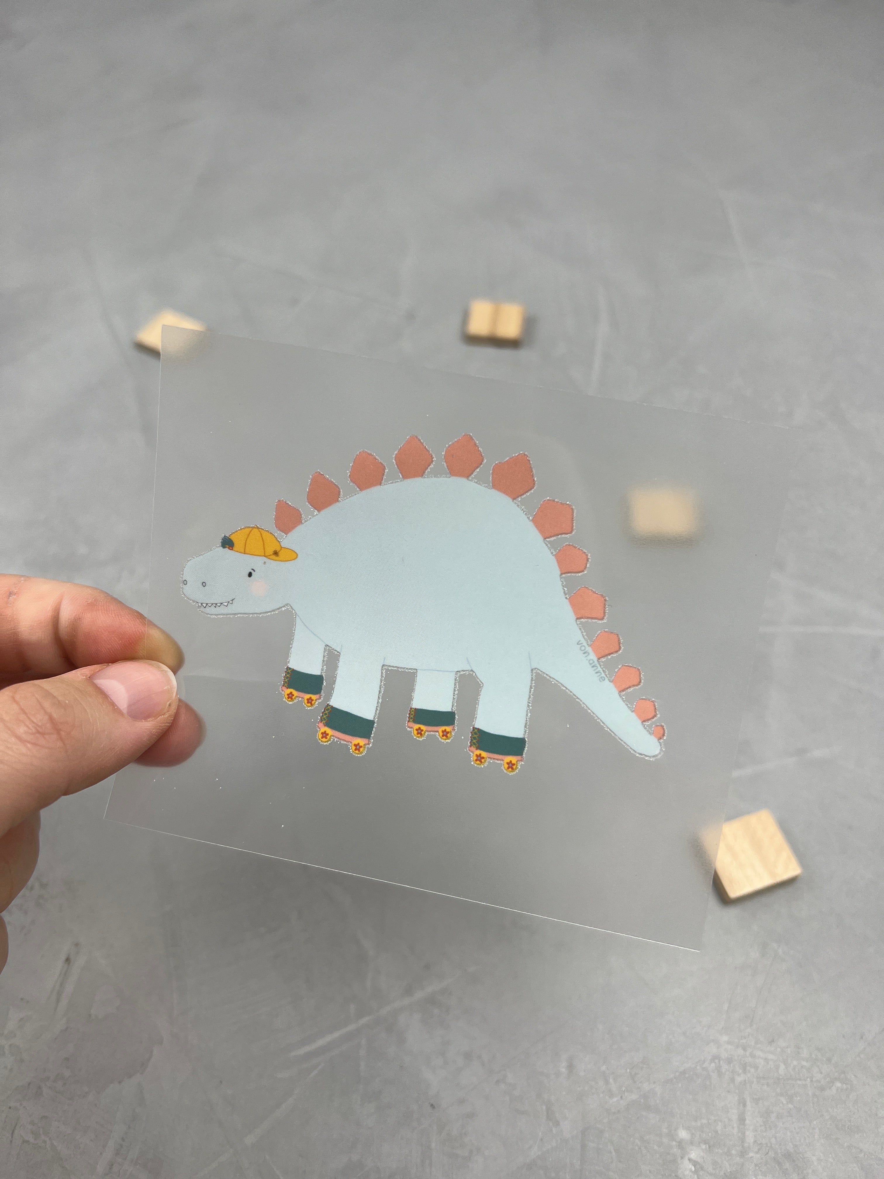 kleines Bügelbild - die Urknallgang (Stegosaurus)