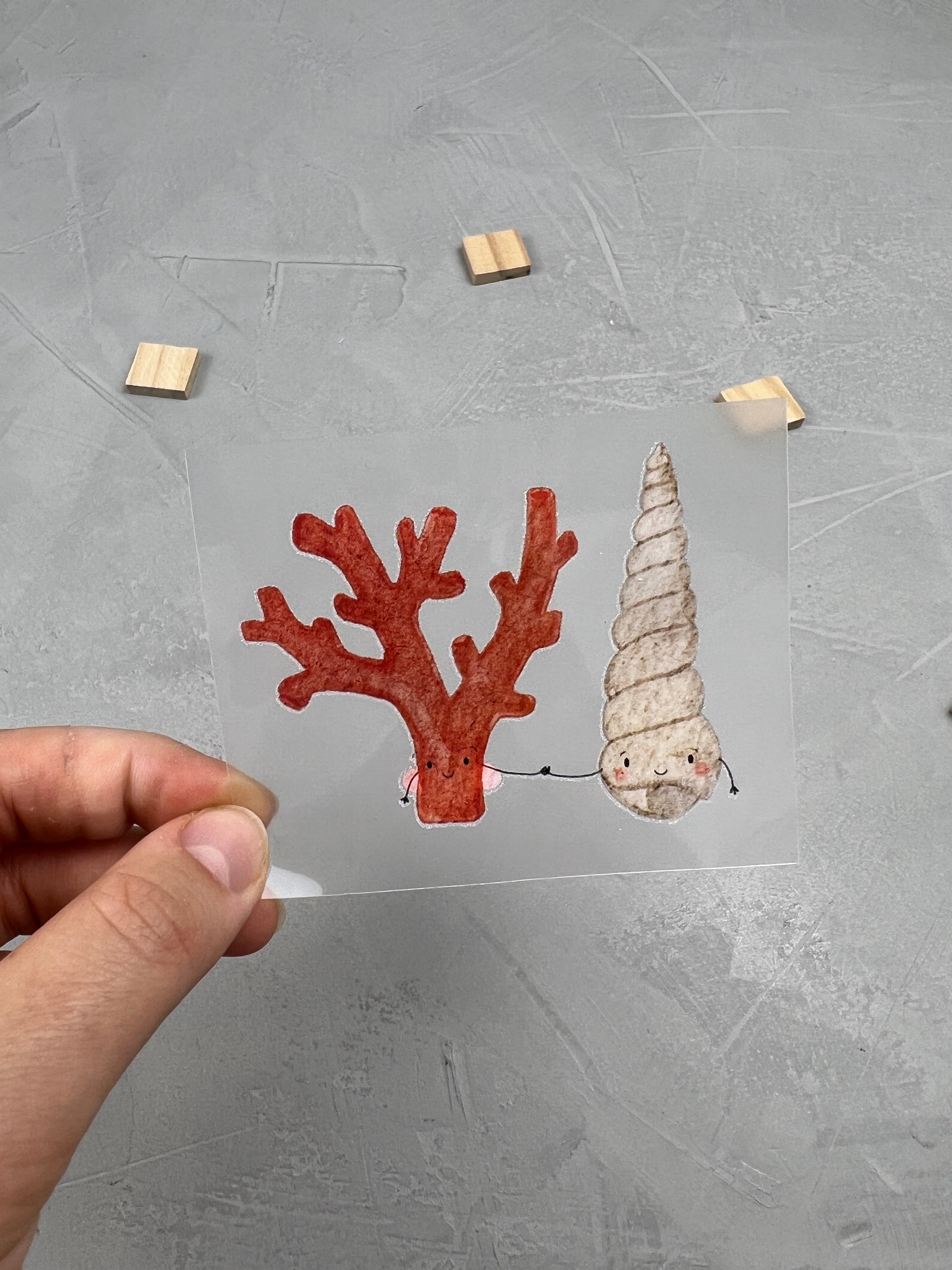 kleines Bügelbild - Meer als Freunde