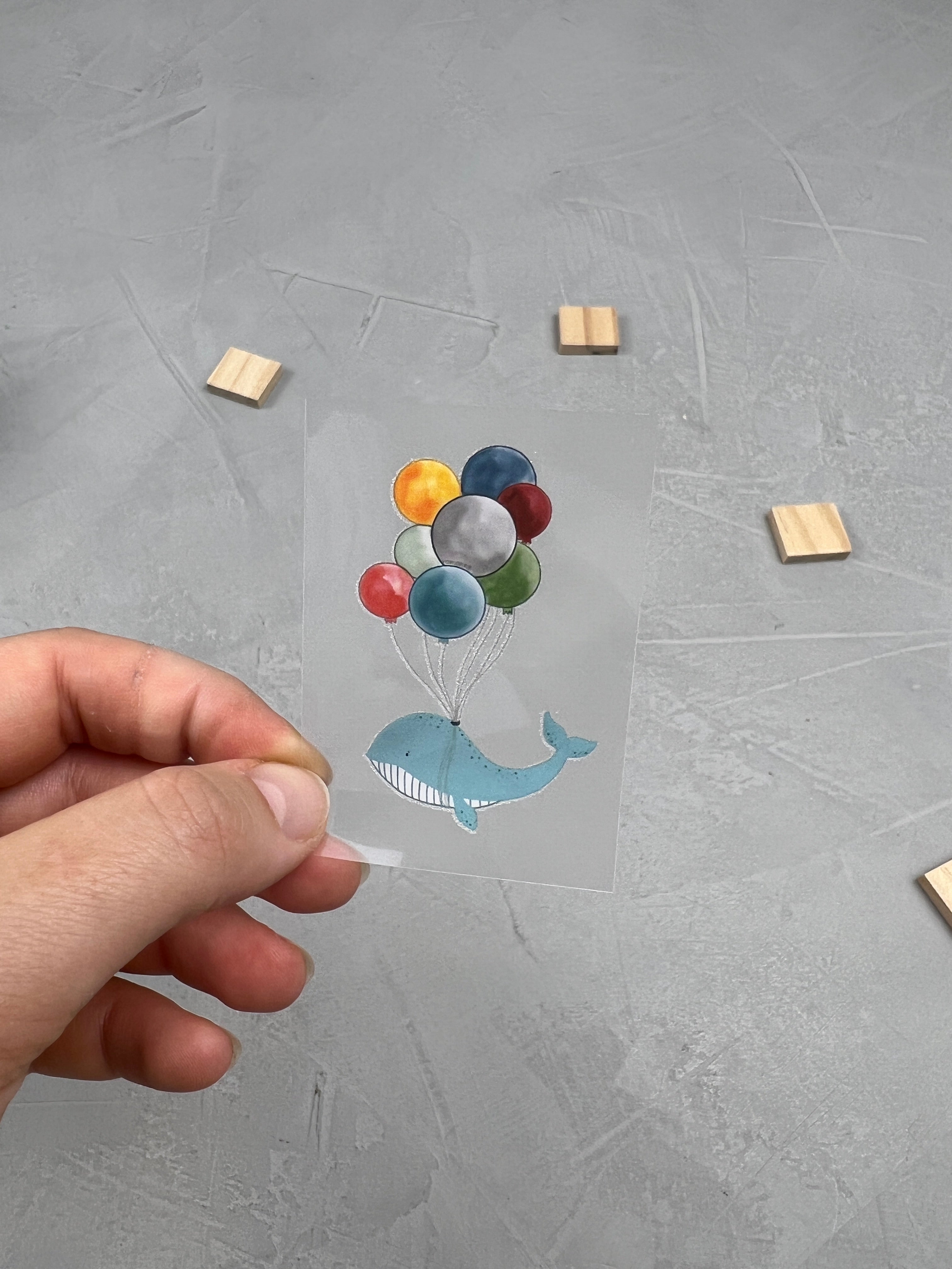 kleines Bügelbild - Wal/zu schwer für's Meer