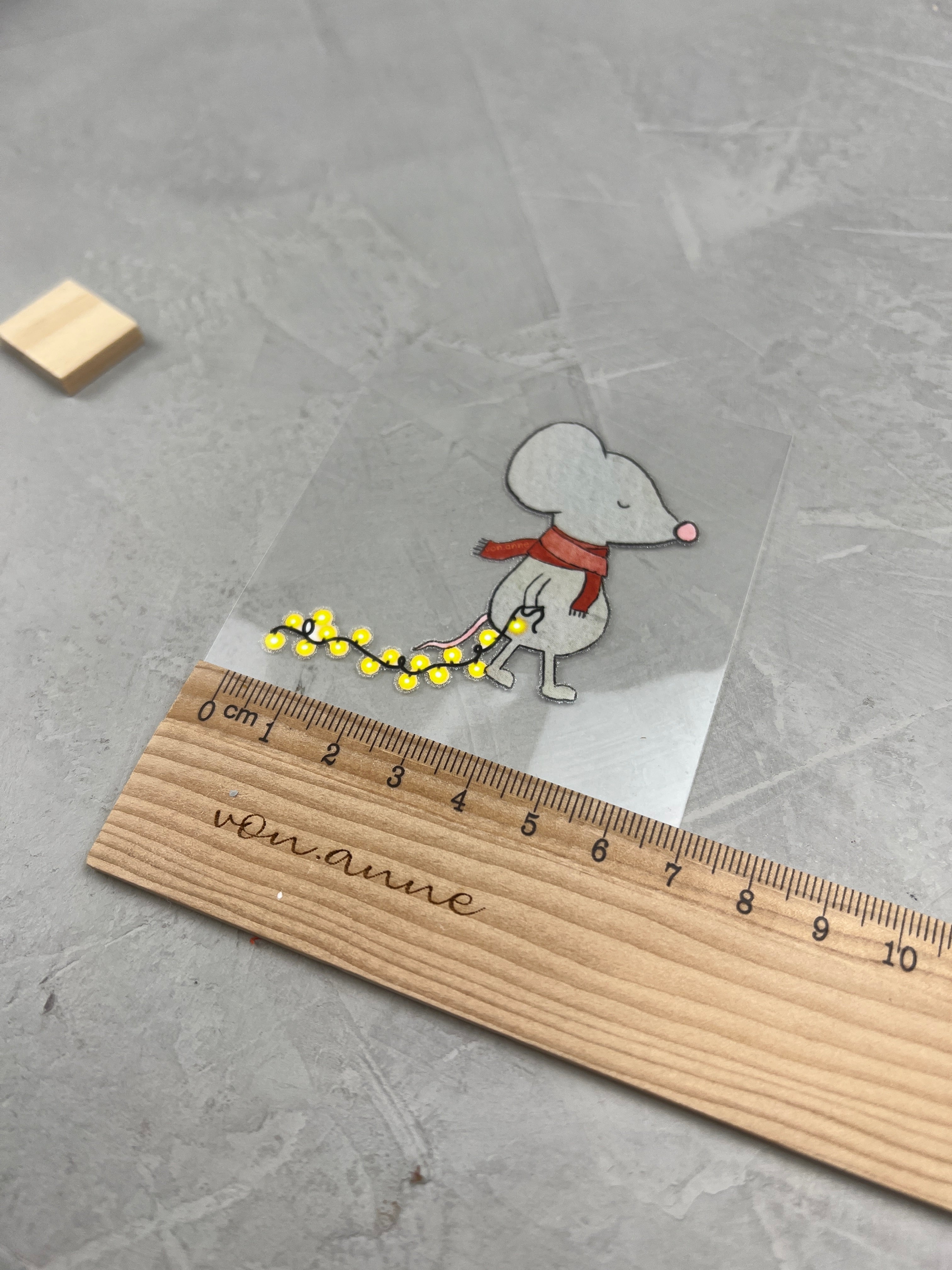 kleines Bügelbild - Mucksmäuschenstill/Schal