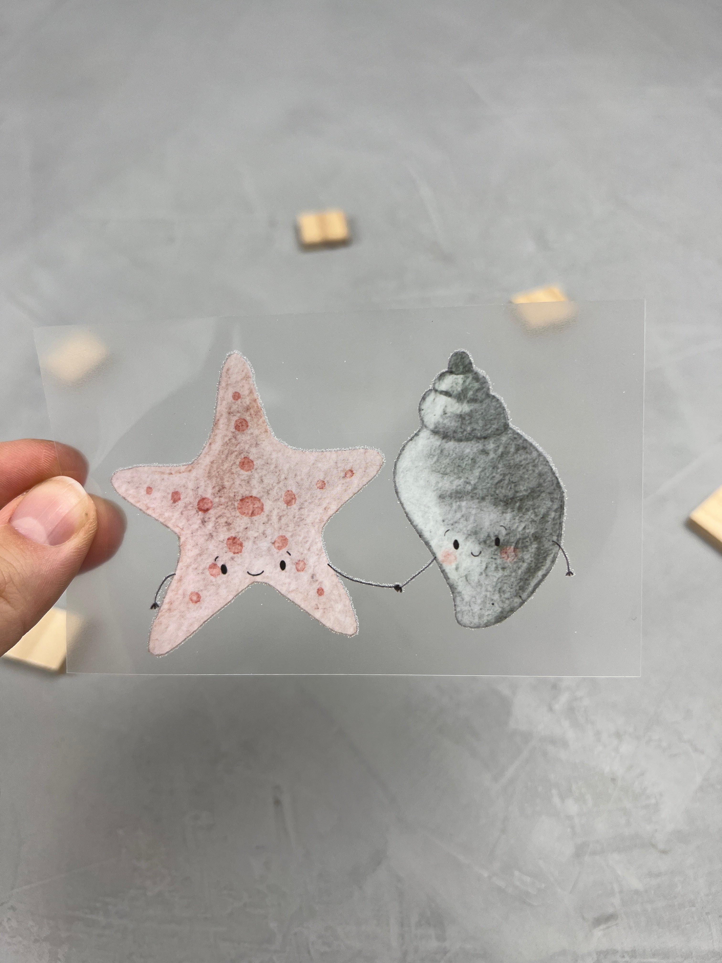 kleines Bügelbild - Meer als Freunde/Seestern