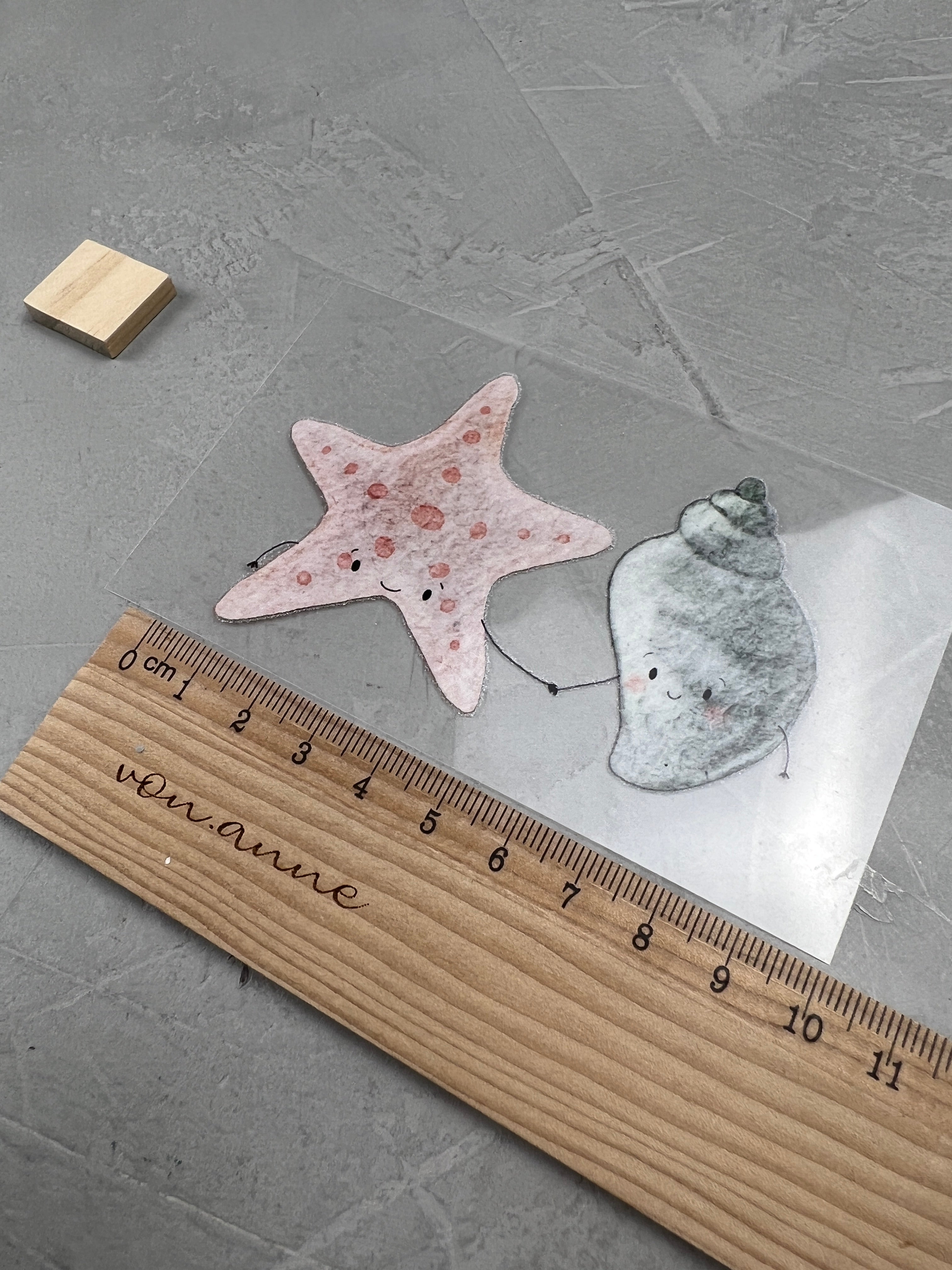 kleines Bügelbild - Meer als Freunde/Seestern