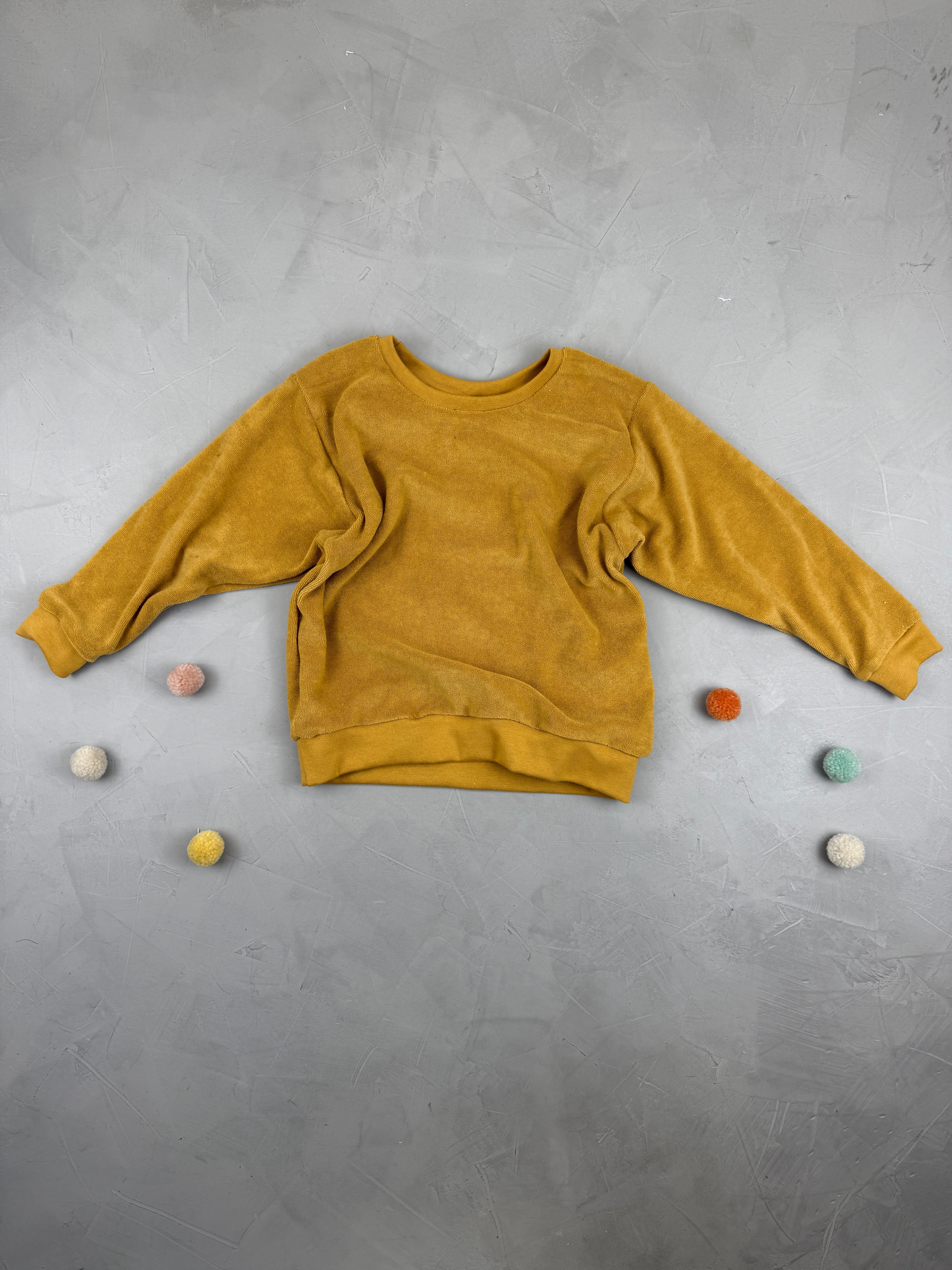 Oversize Sweater - Stretch Frottee/Mattgelb (3-4 J)