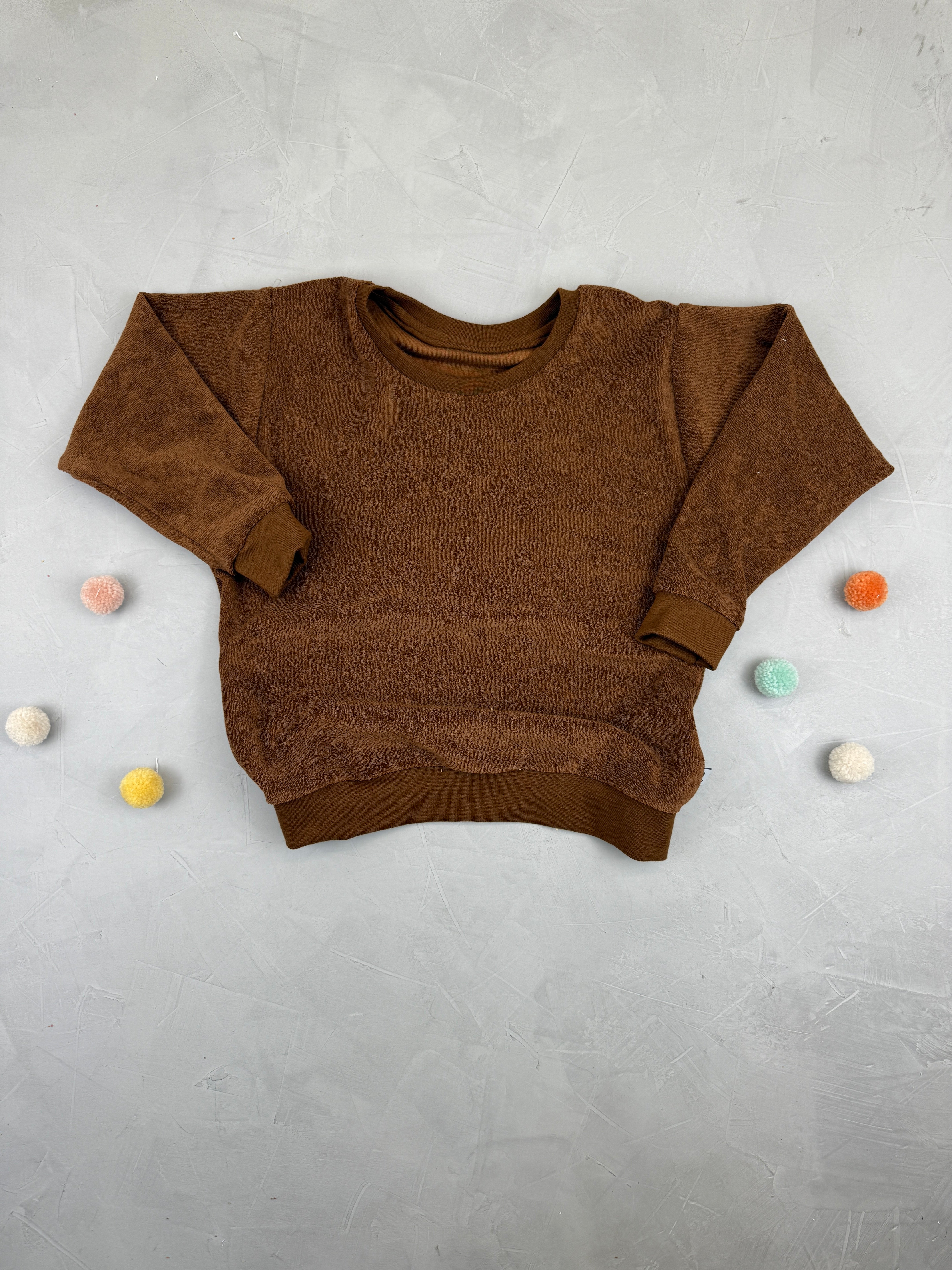 Oversize Sweater - Stretch Frottee/Kakao (5-6 J)