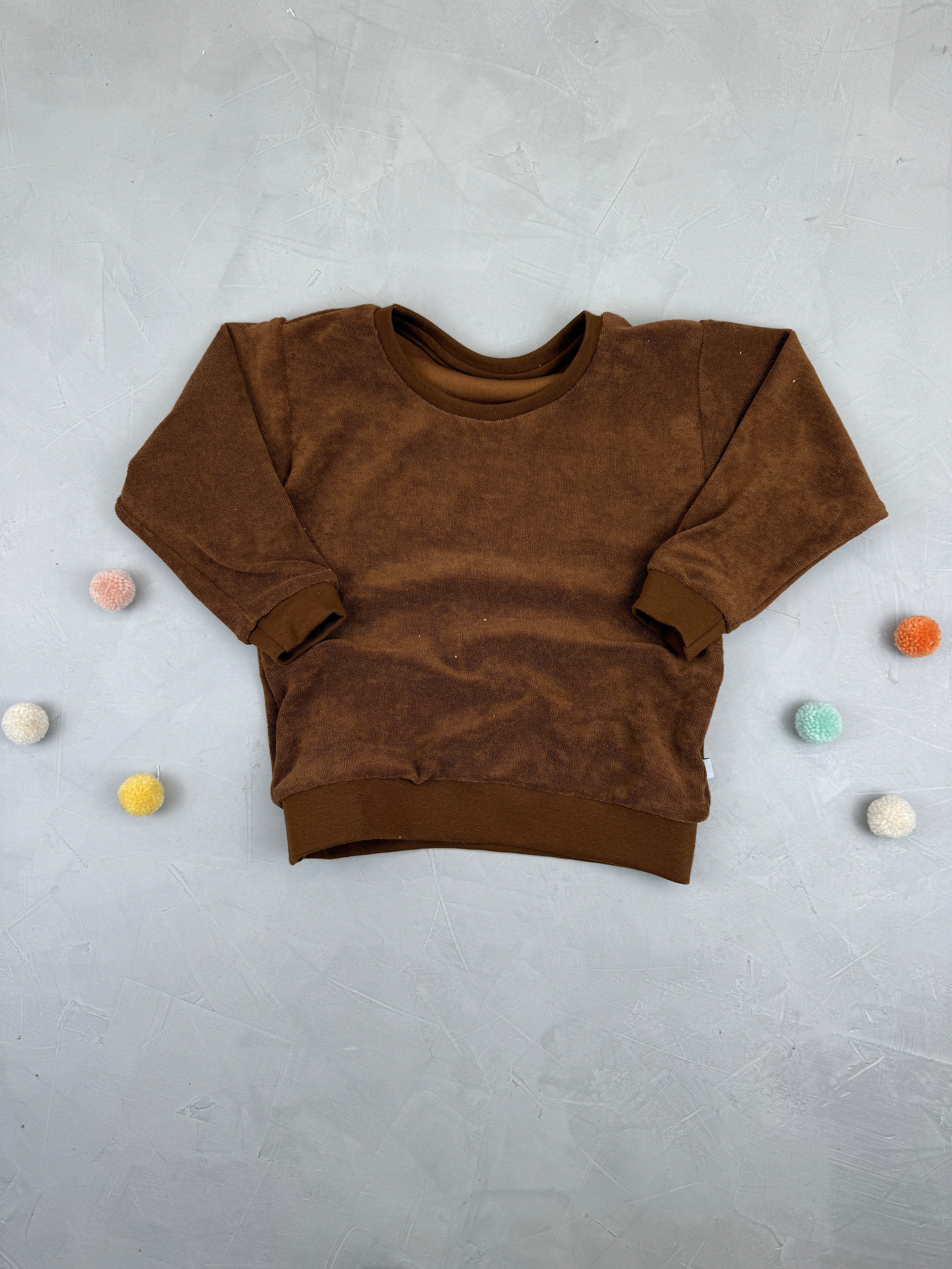 Oversize Sweater - Stretch Frottee/Kakao (3-4 J)