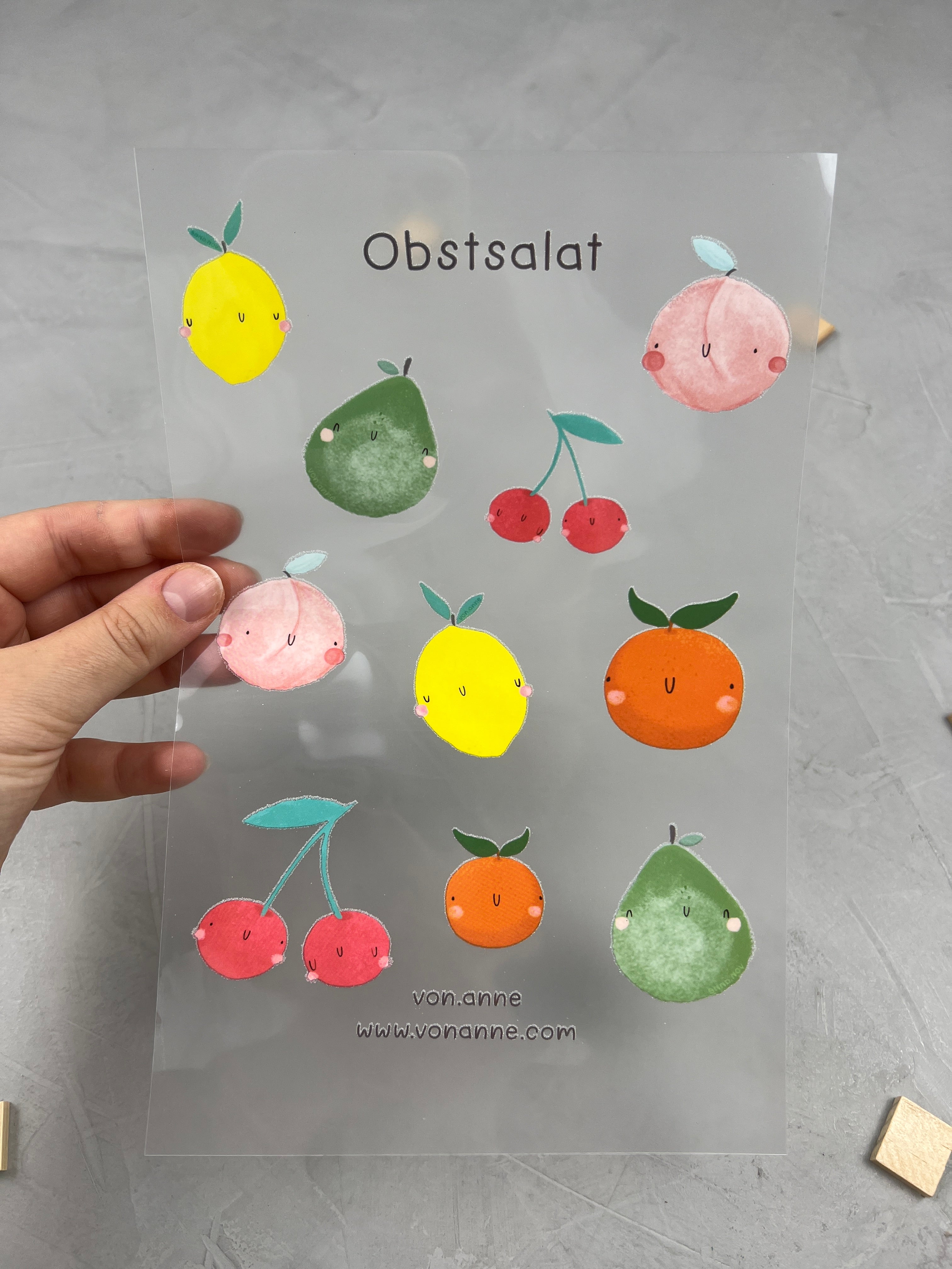 Bügelbildbogen - Obstsalat