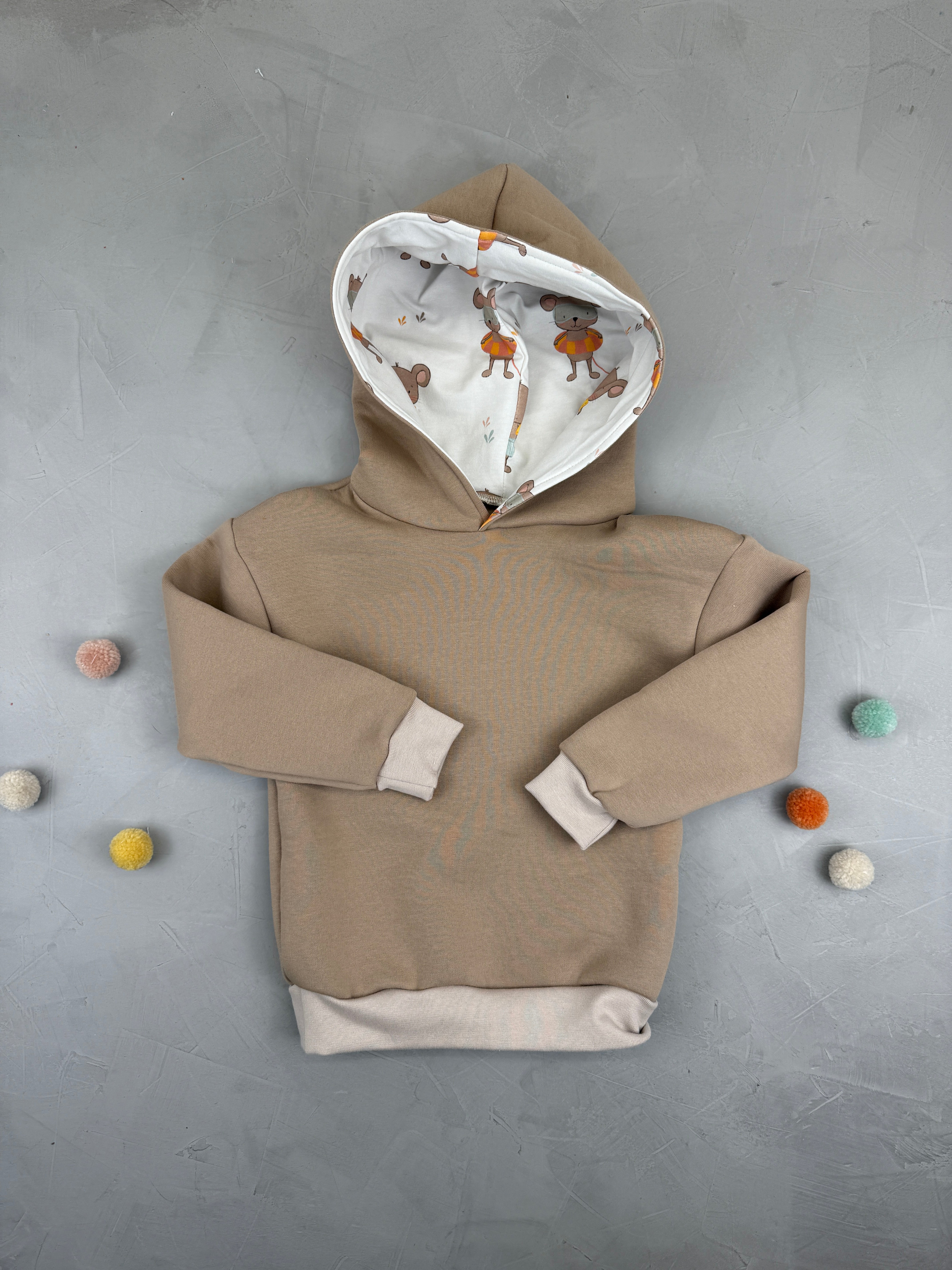 Oversize Hoodie - Wasserratten/Karamell (104)