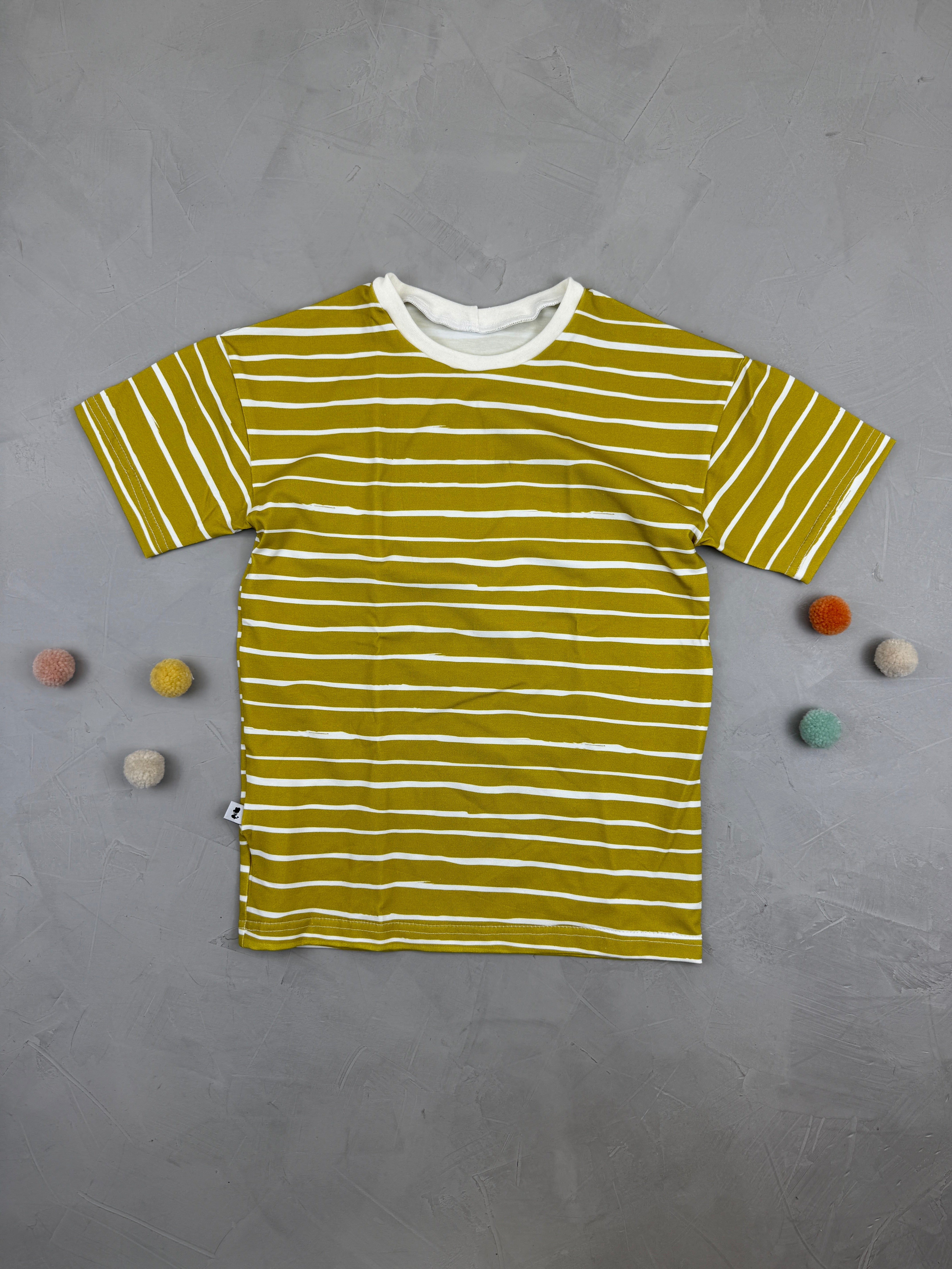 Oversize Tee - Basic Stripes/senfgelb (110/116)