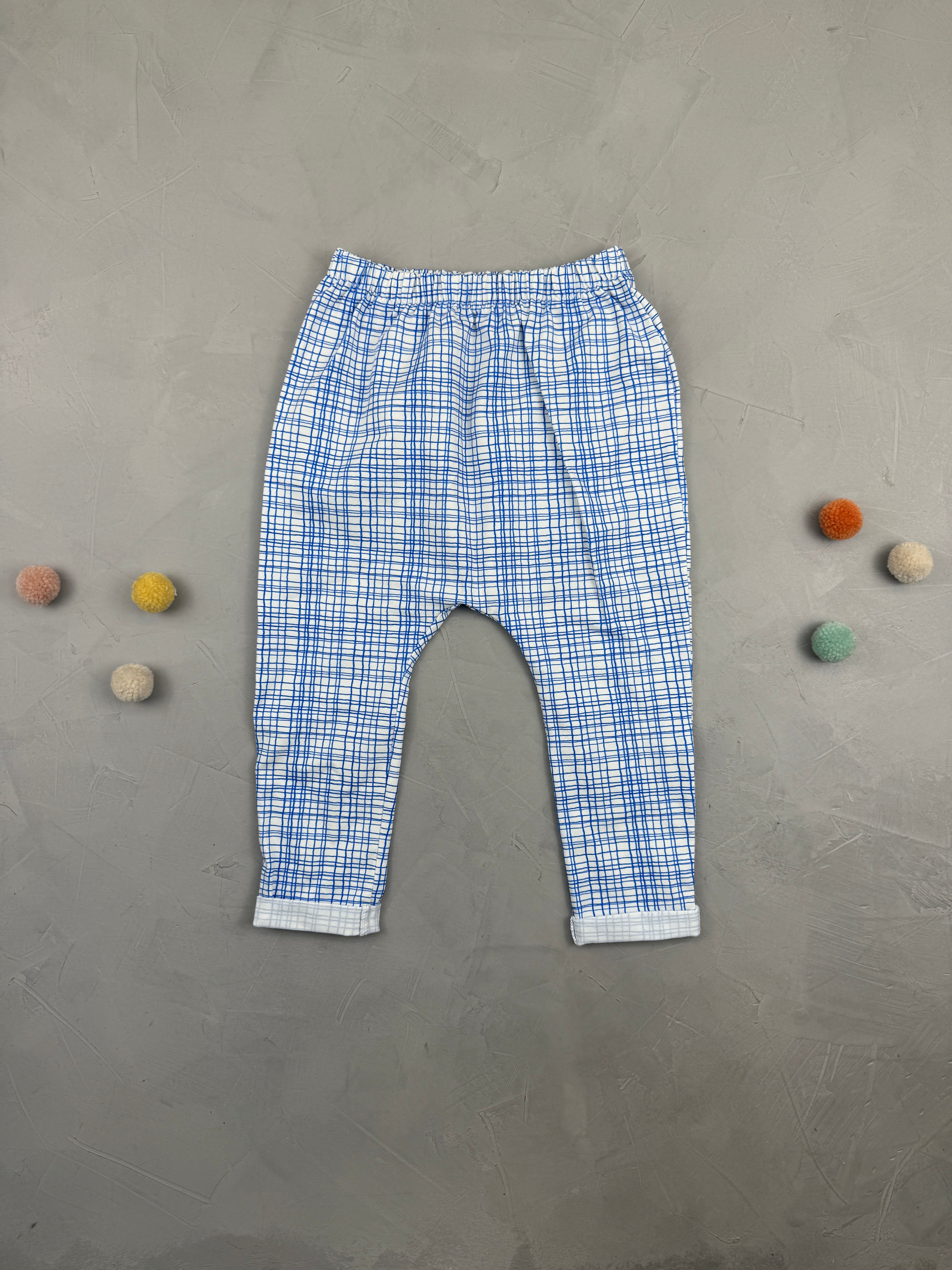 Lounge Leggings - Grid/Königsblau (Gr. 104)