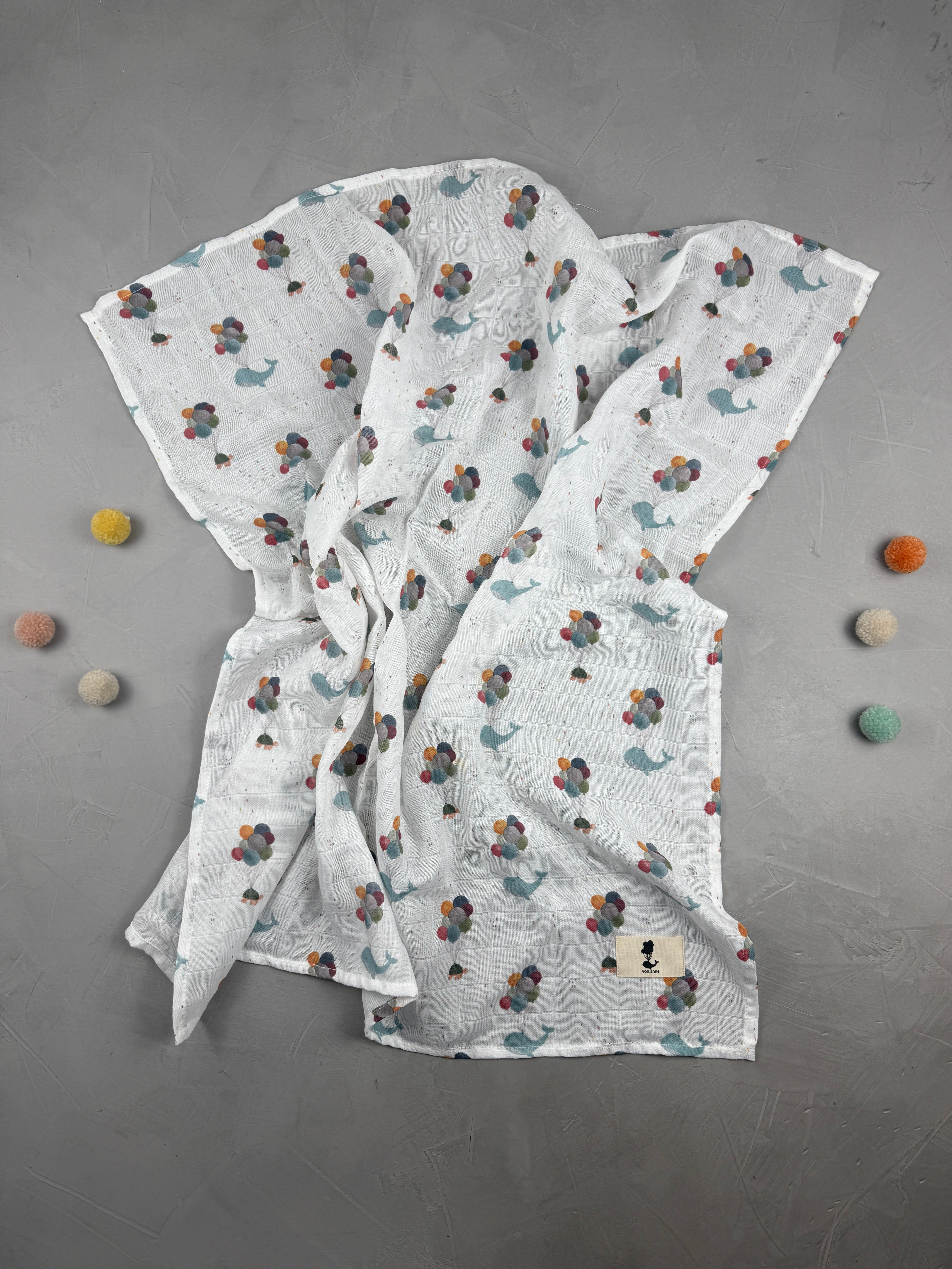 Musselinswaddle - Zu schwer fürs Meer (80x80 cm)