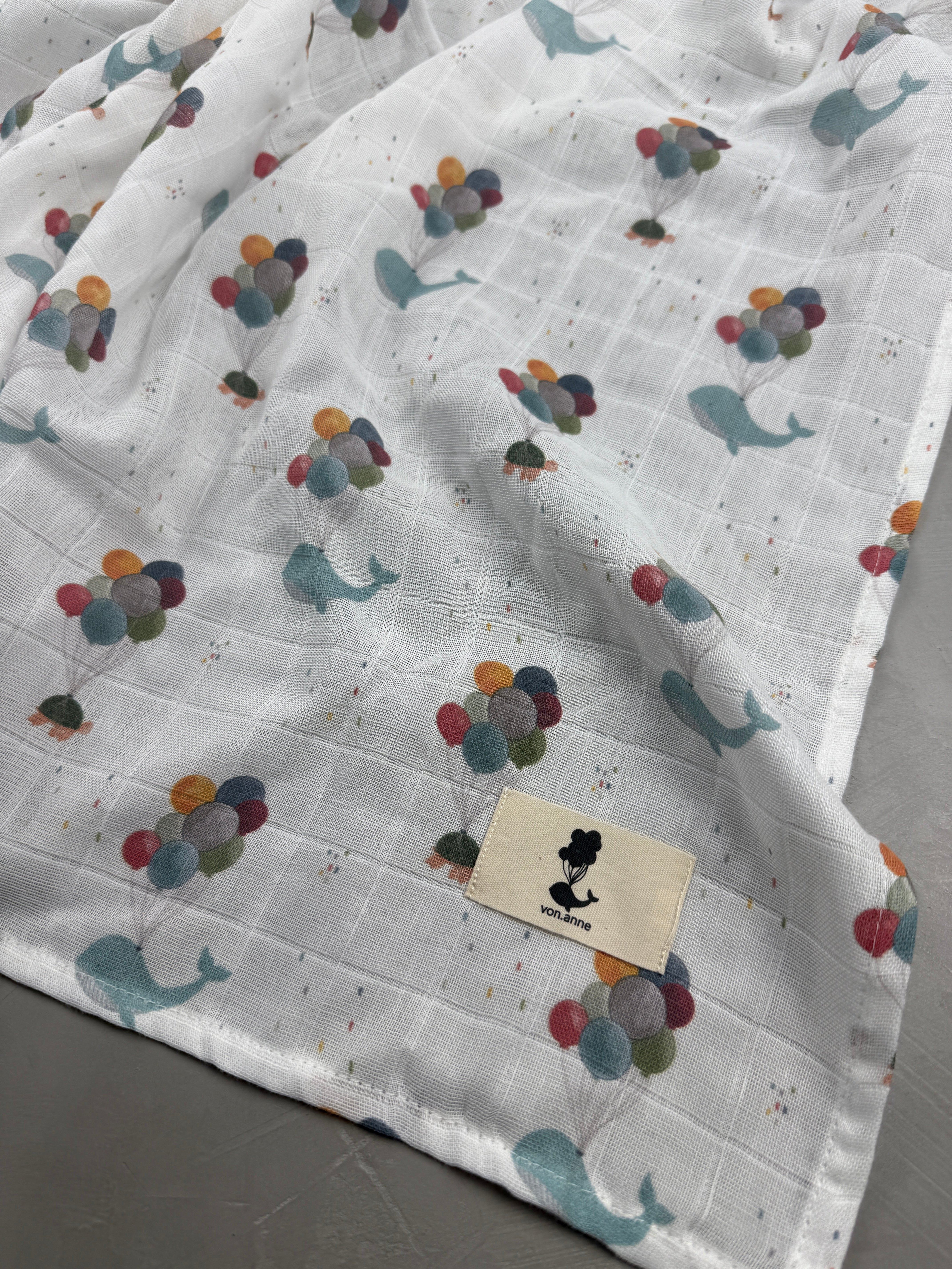 Musselinswaddle - Zu schwer fürs Meer (80x80 cm)