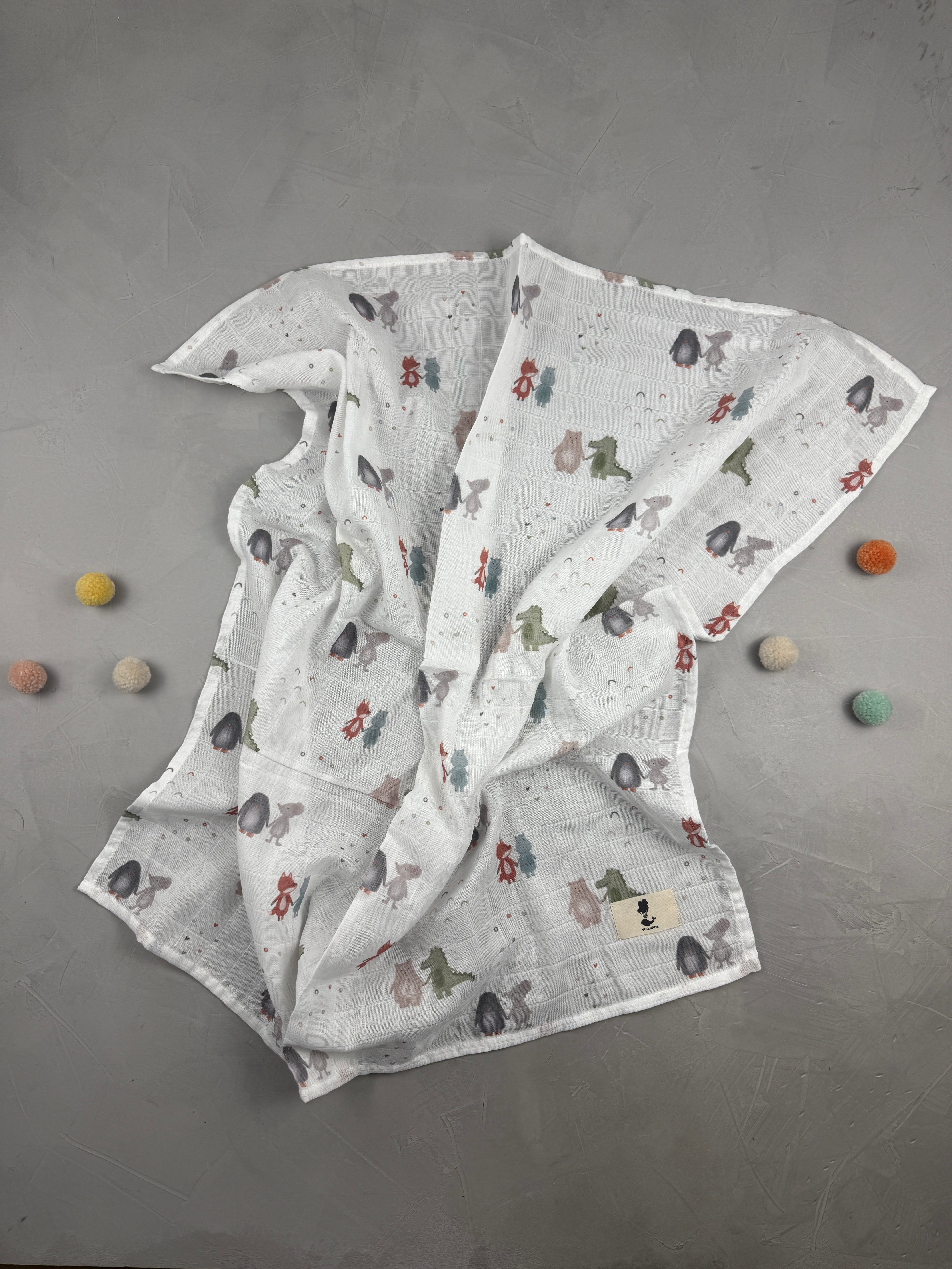Musselinswaddle - Sandkastenliebe (80x80 cm)