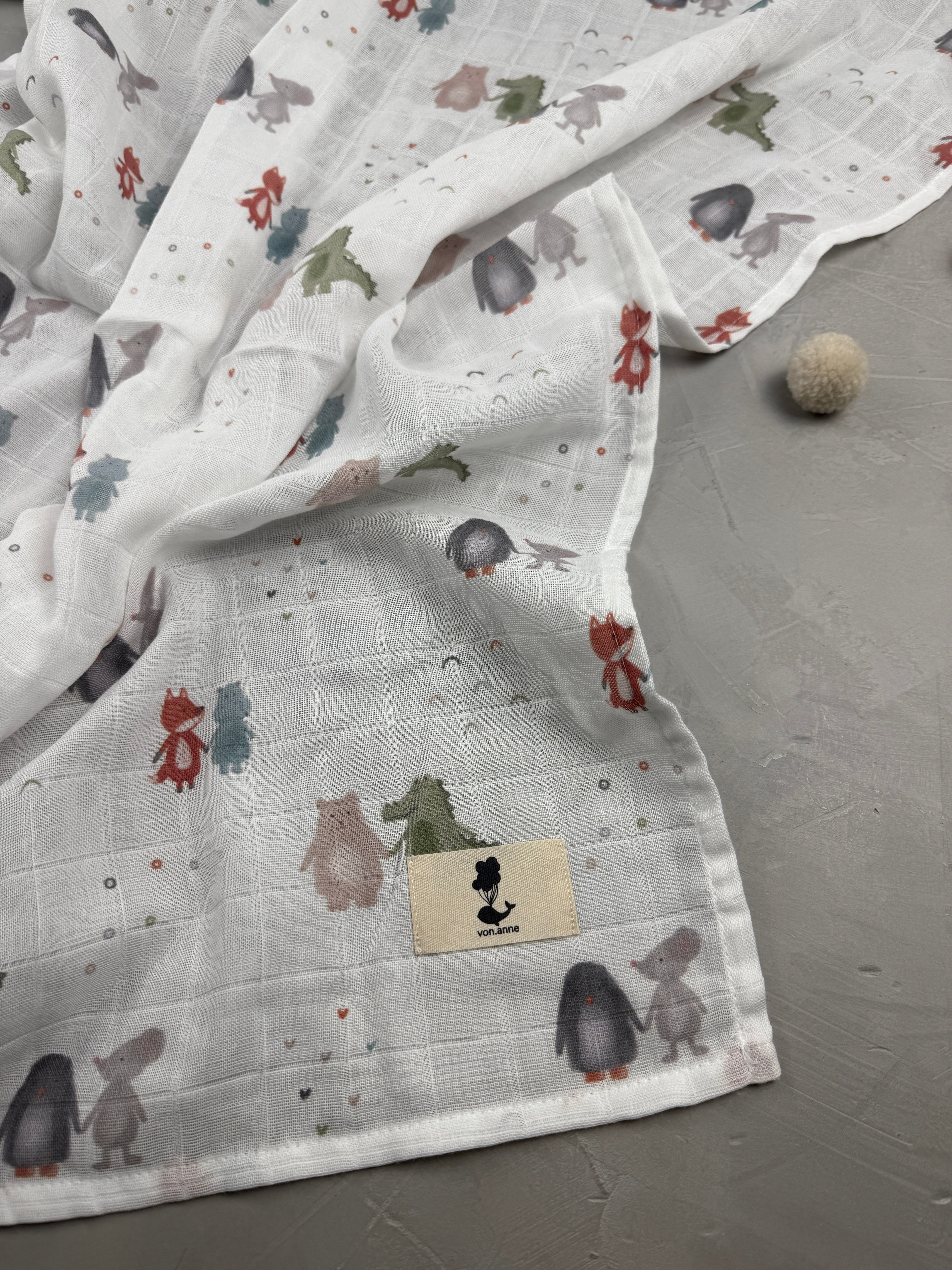 Musselinswaddle - Sandkastenliebe (80x80 cm)