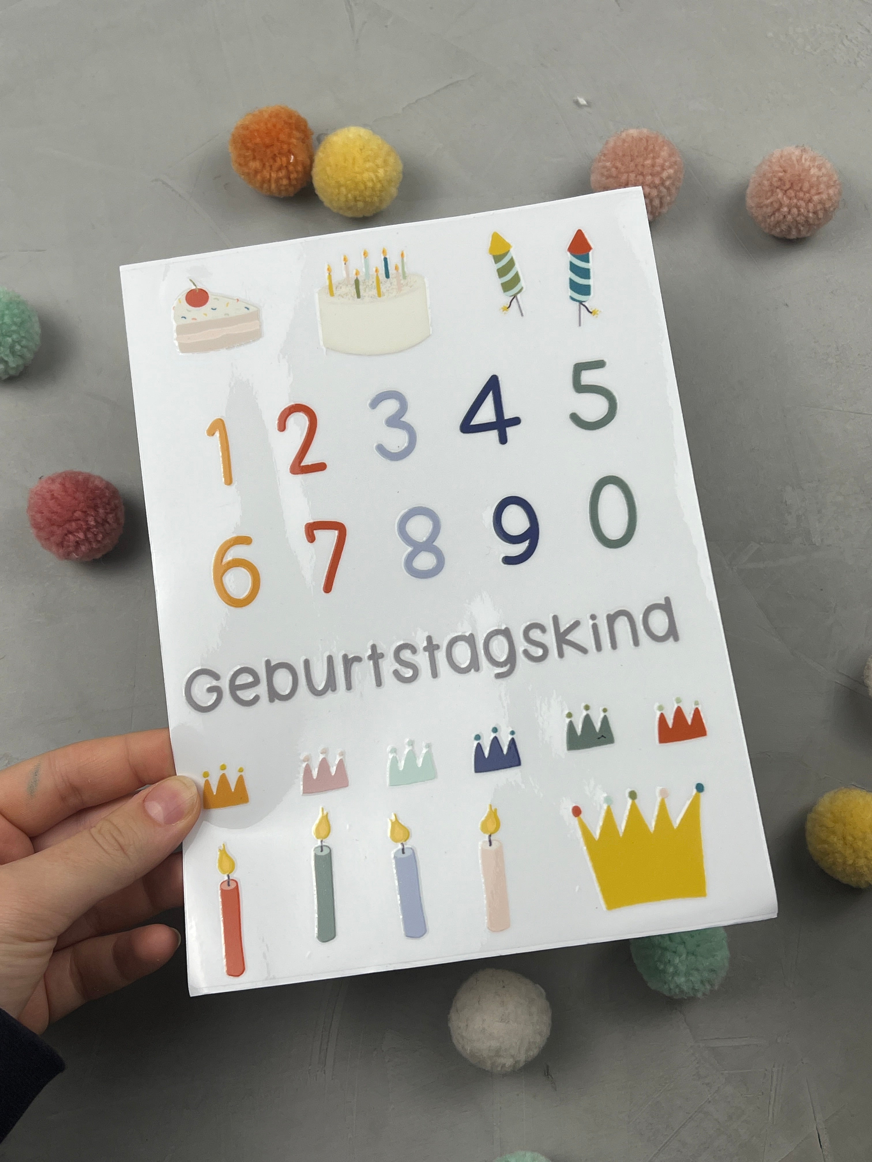 Glas-Sticker-Bogen - Geburtstag