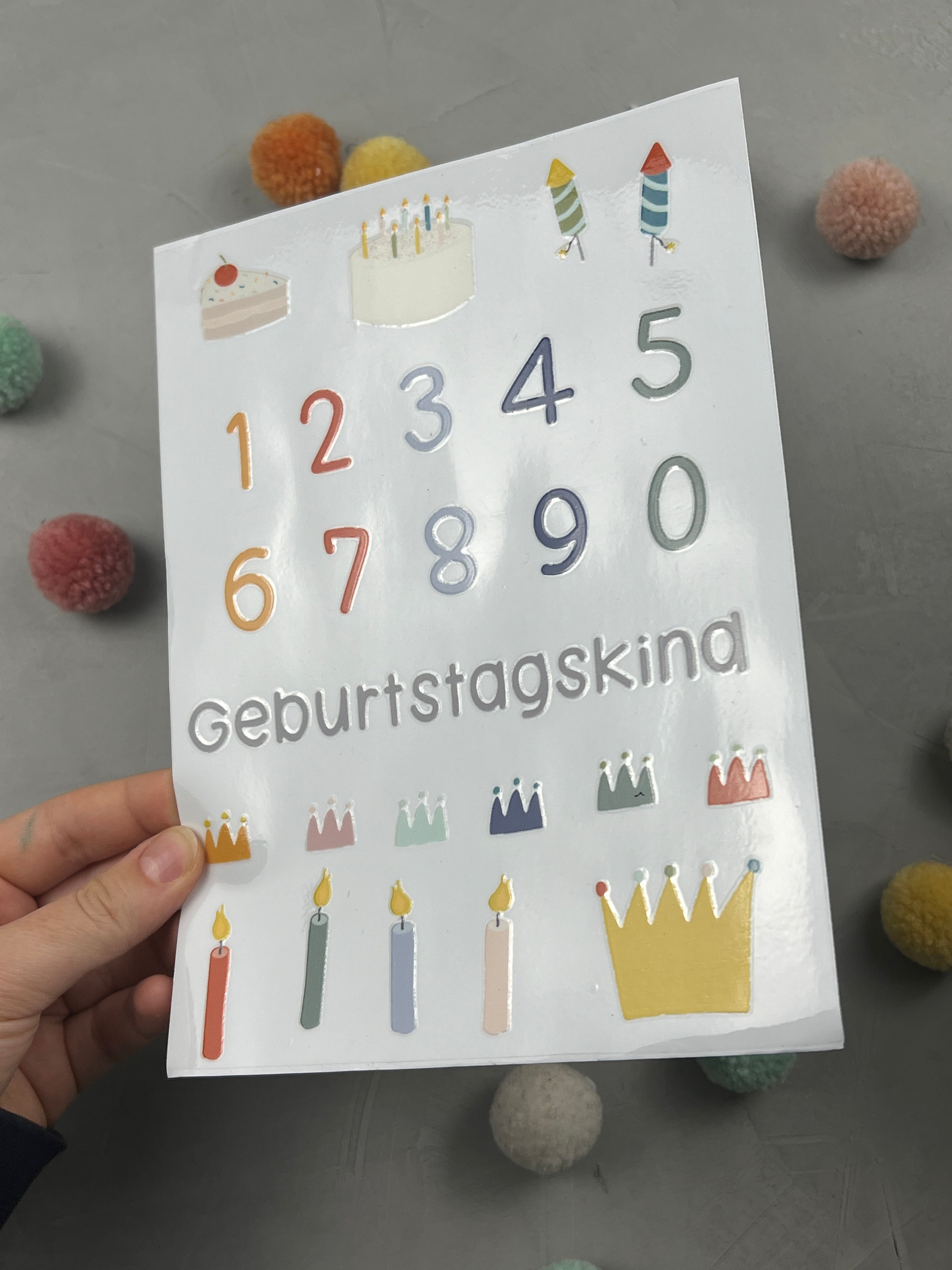 Glas-Sticker-Bogen - Geburtstag